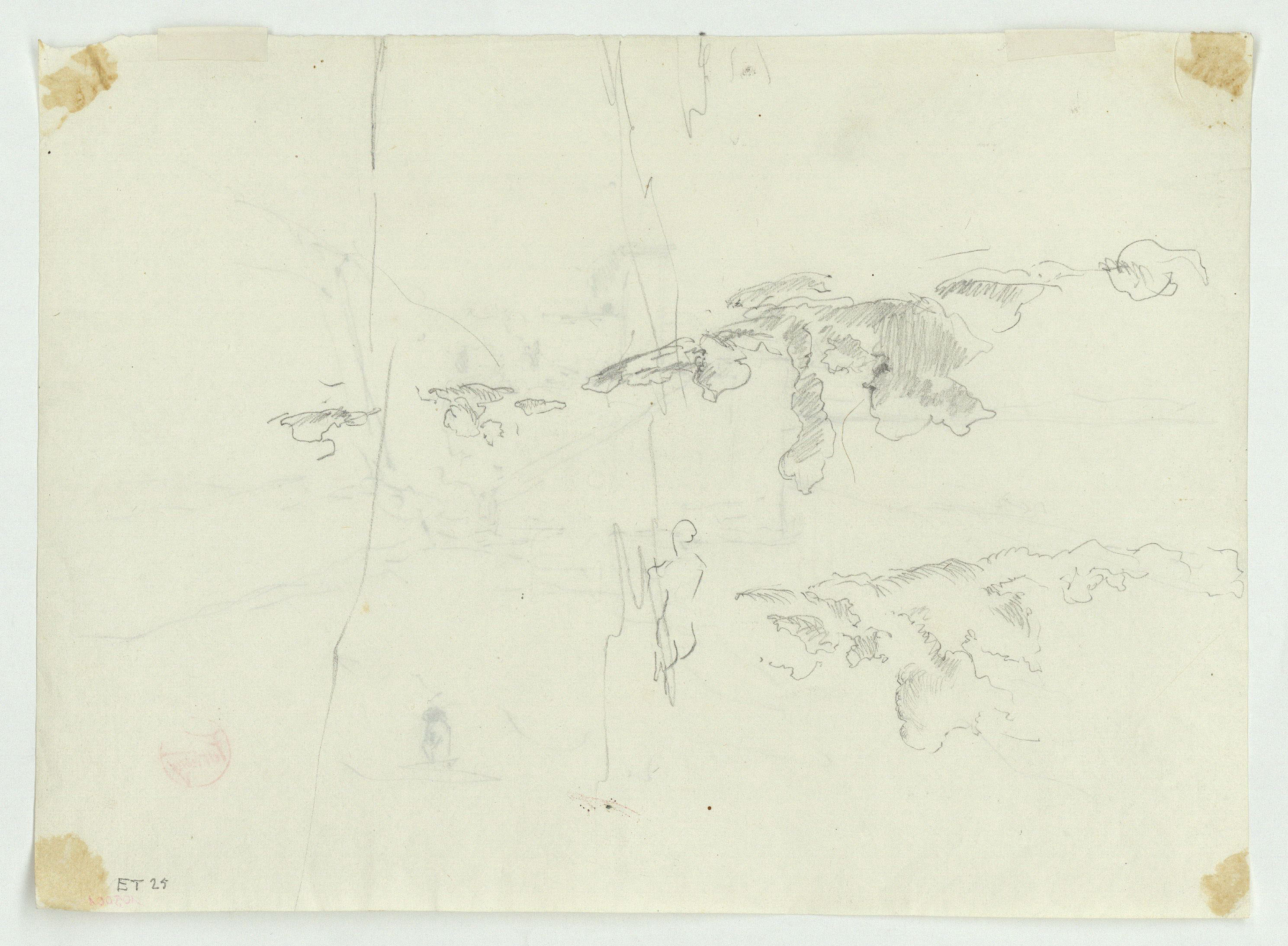 image for: Marià Fortuny - Estudi per al quadre «Platja de Portici» (anvers) / Estudi per al quadre «Platja de Portici» (revers) - Cap a 1874 [1]