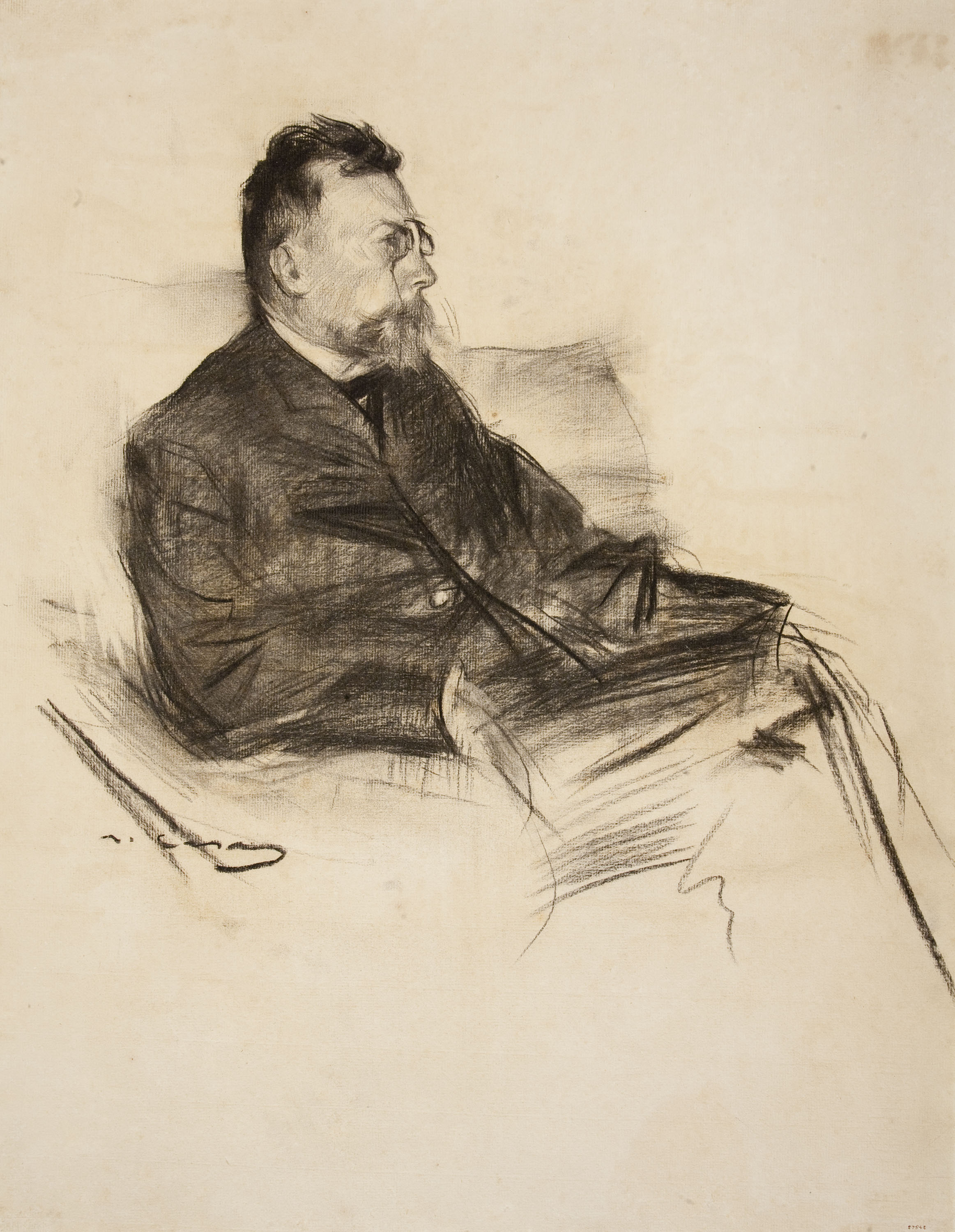 image for: Ramon Casas - Retrat d&#039;Àngel Guimerà - Cap a 1903