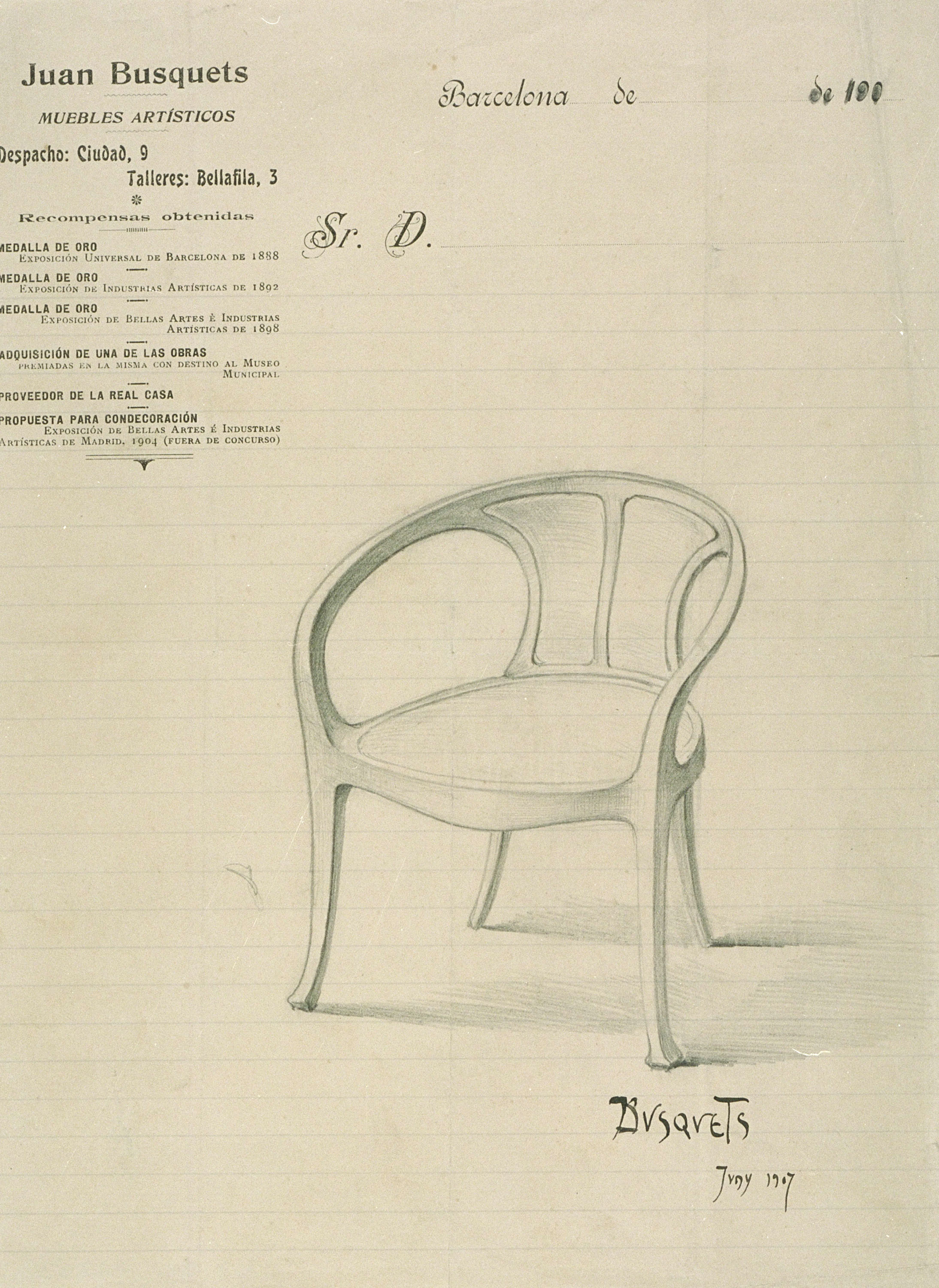 image for: Joan Busquets - Cadira de despatx - 1907