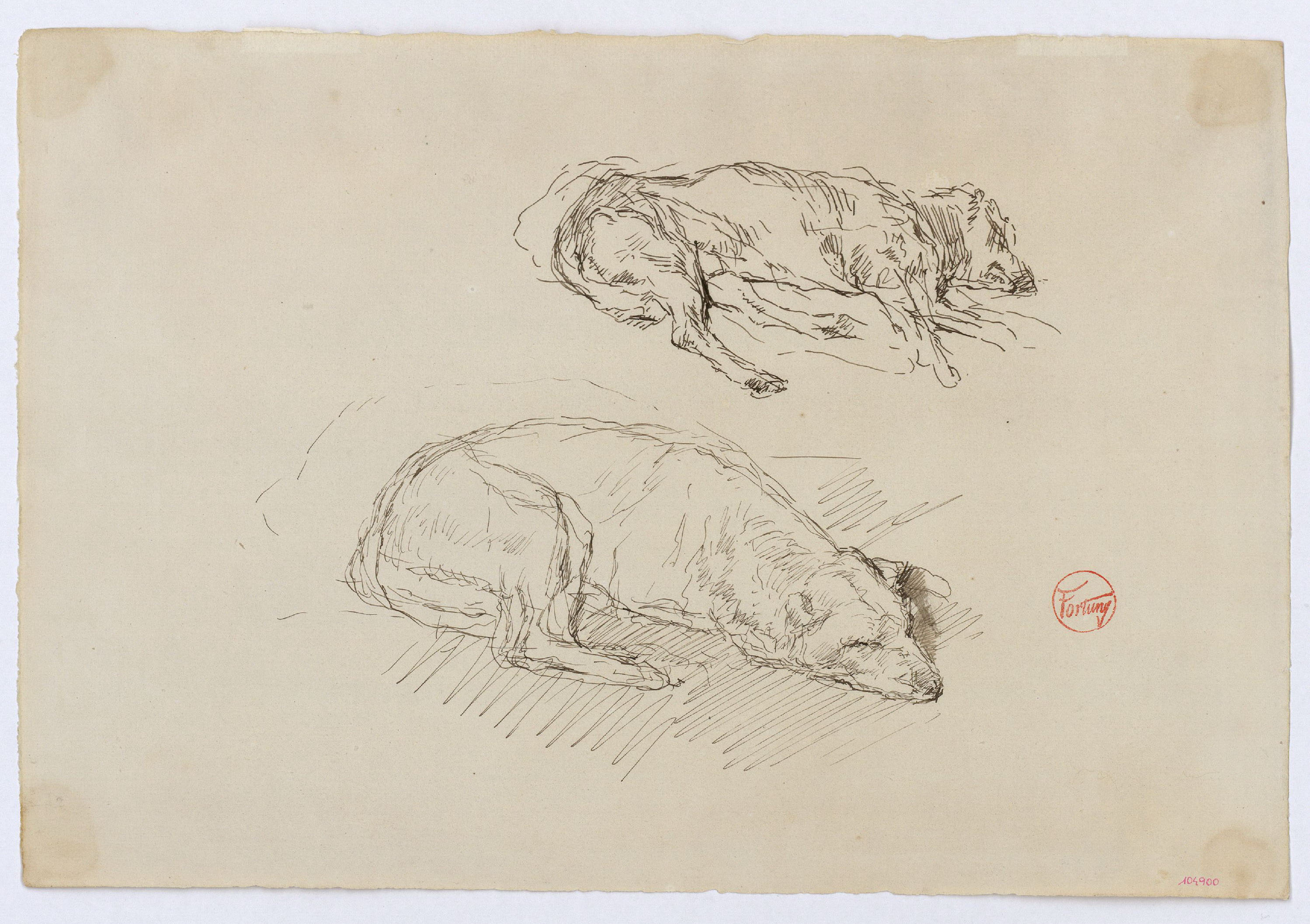 image for: Marià Fortuny - Estudi per a l&#039;aquarel·la «Amics fidels» - Cap a 1869