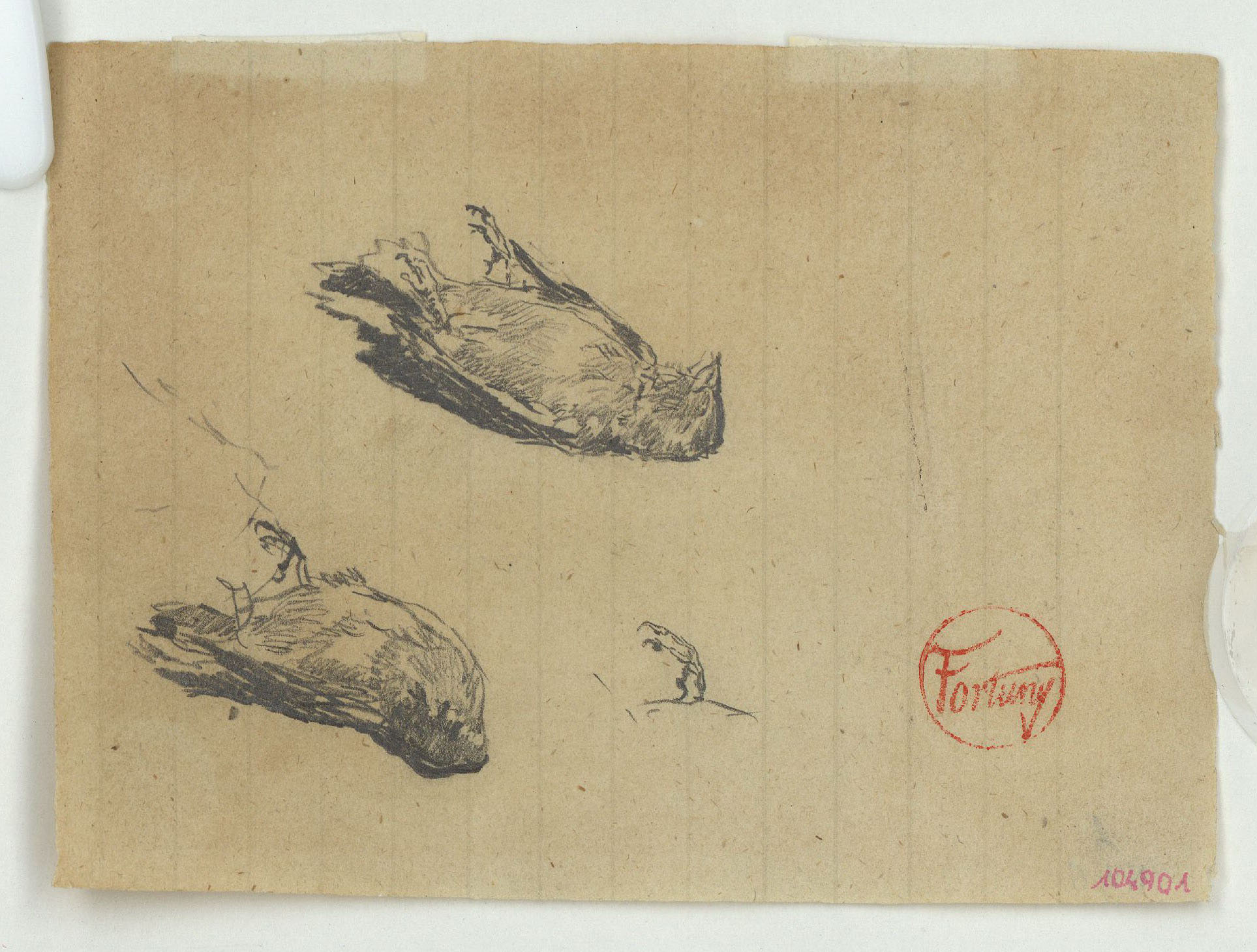 image for: Marià Fortuny - Estudi per a l&#039;heliogravat «La filla de l&#039;artista mirant un ocell mort» - Cap a 1870-1872