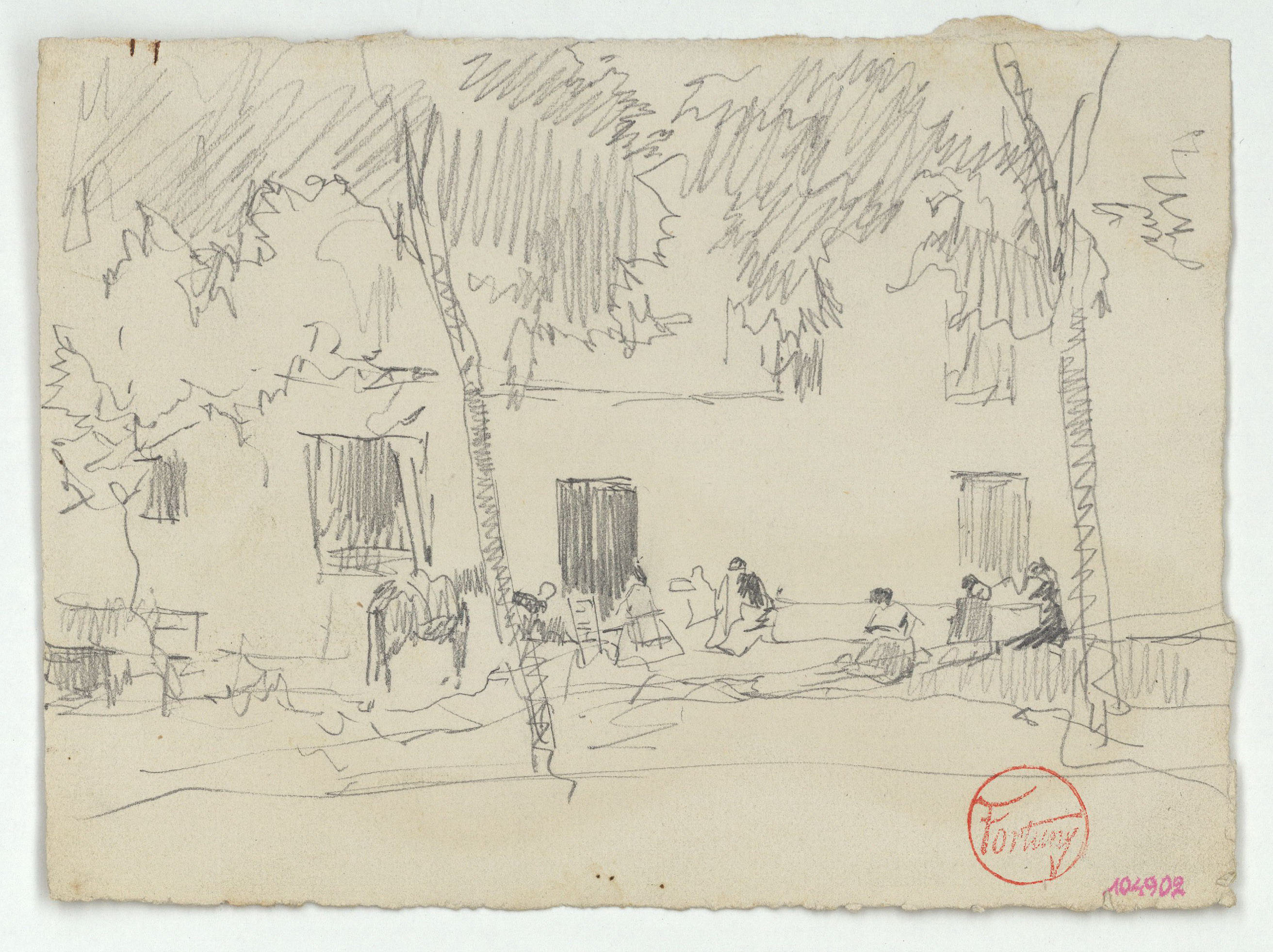 image for: Marià Fortuny - Plaça amb figures - Cap a 1870-1872