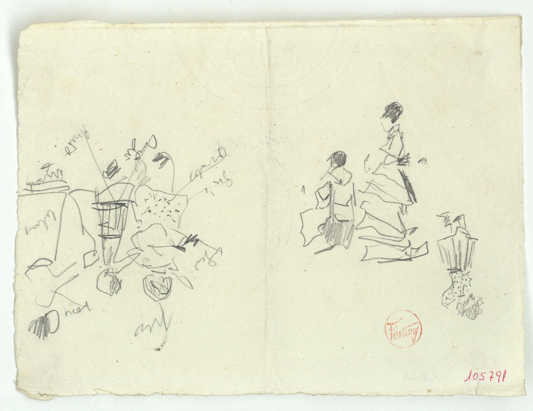 image for: Marià Fortuny - Croquis de figures - Cap a 1870-1874