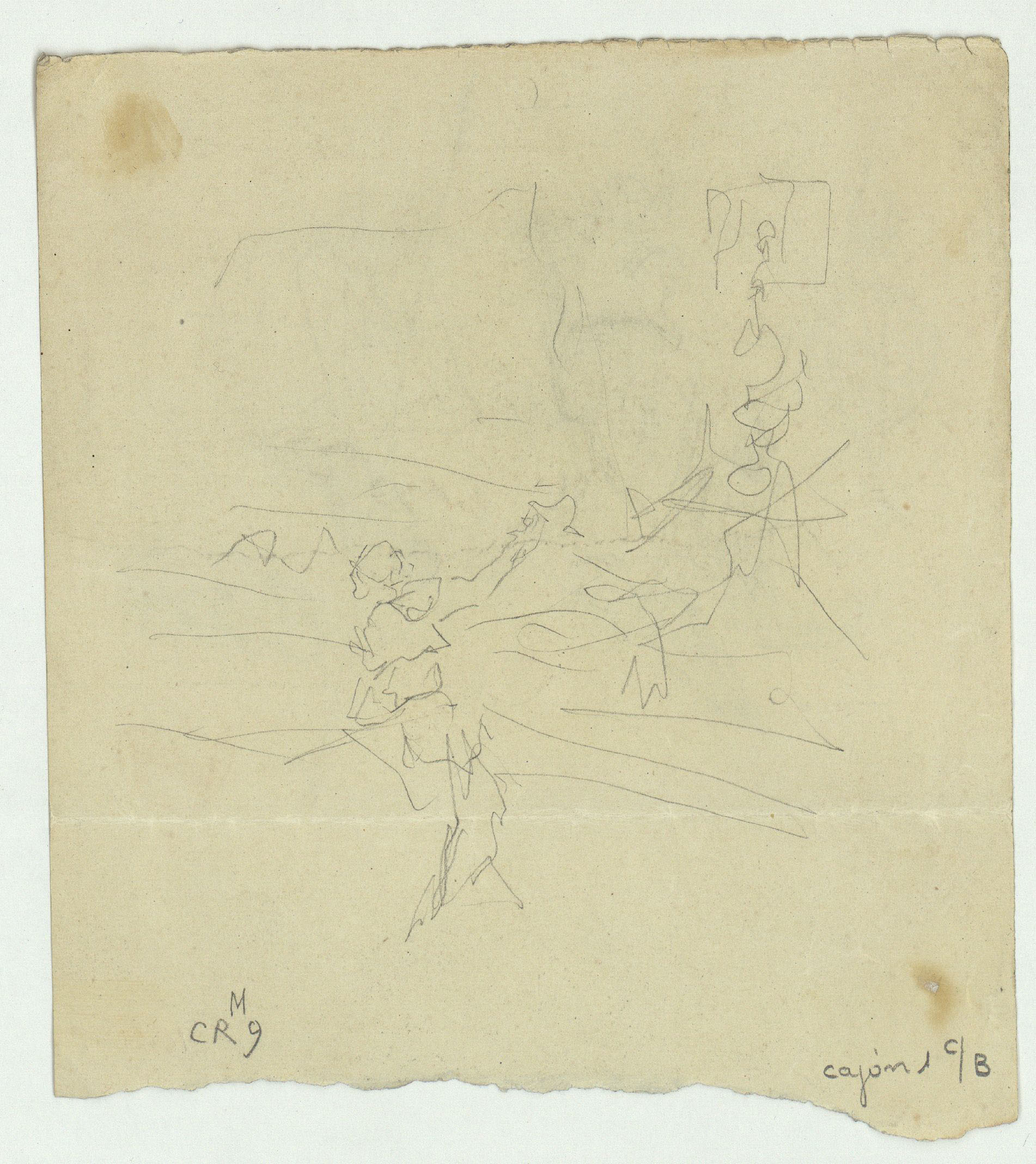 image for: Marià Fortuny - Croquis de figures (anvers) / Croquis inconcret (revers) - Cap a 1866-1872 [1]