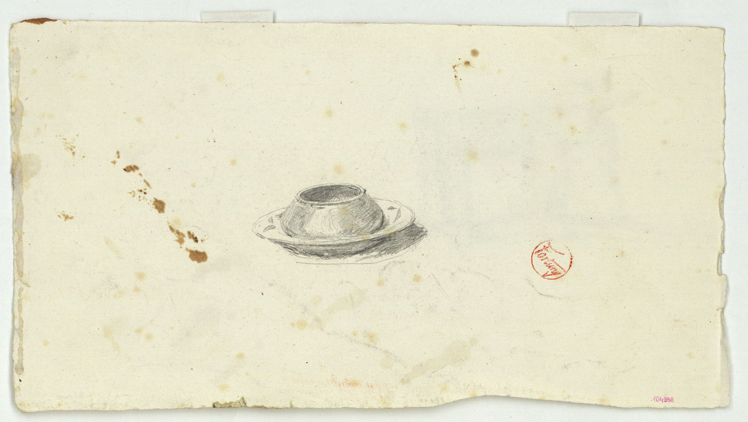 image for: Marià Fortuny - Estudi per al gravat «Cabilenc mort» (anvers) / Estudi per al quadre «La vicaria» (revers) - Cap a 1867