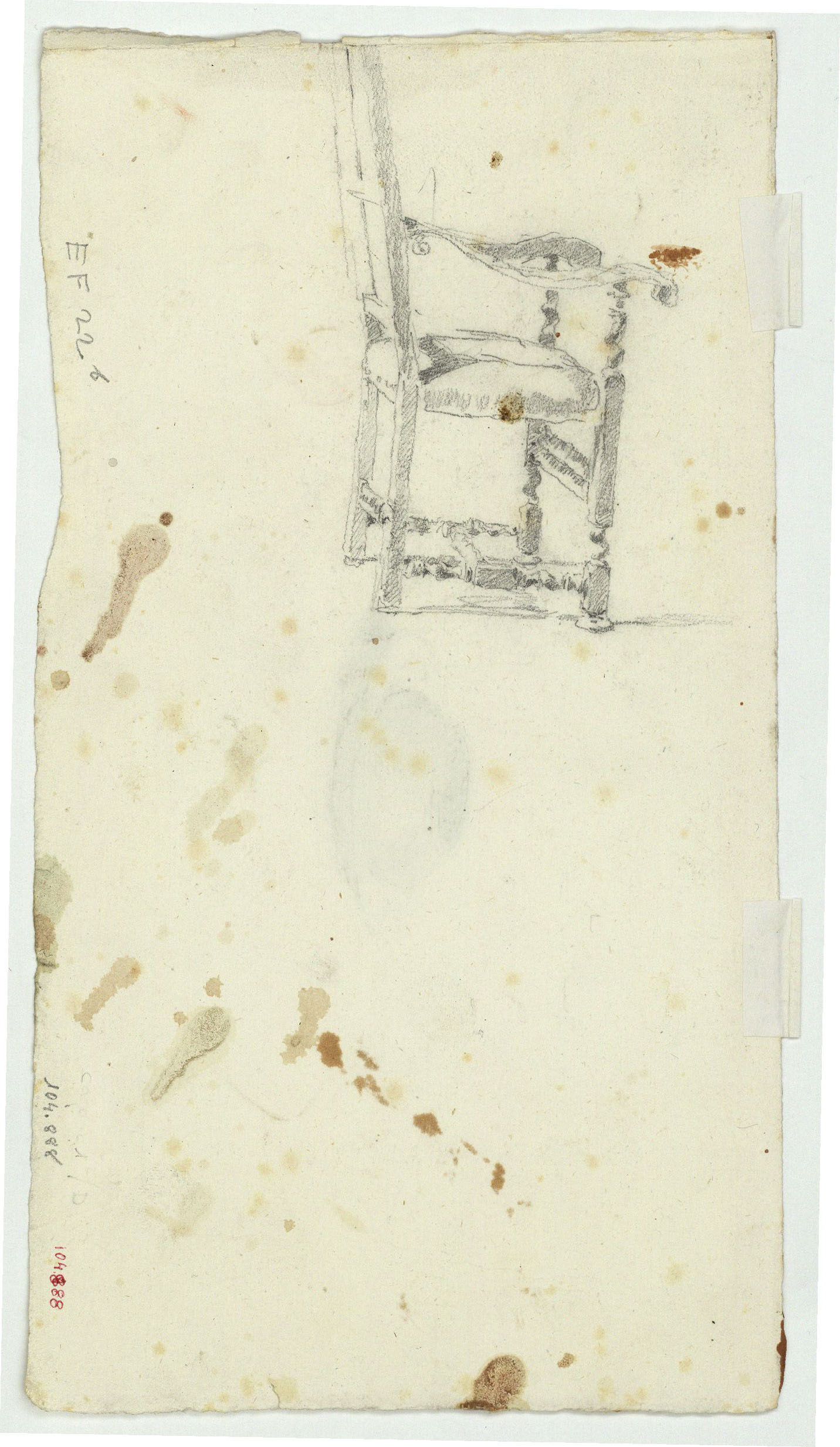 image for: Marià Fortuny - Estudi per al gravat «Cabilenc mort» (anvers) / Estudi per al quadre «La vicaria» (revers) - Cap a 1867 [1]