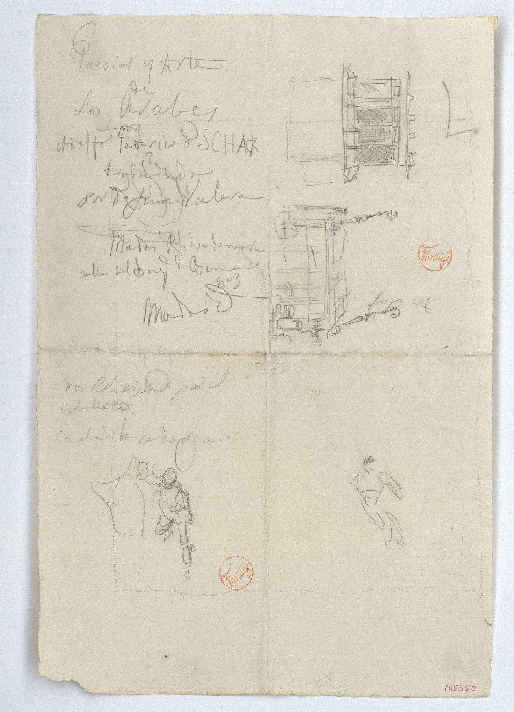 image for: Marià Fortuny - Esbossos diversos - Cap a 1870-1872