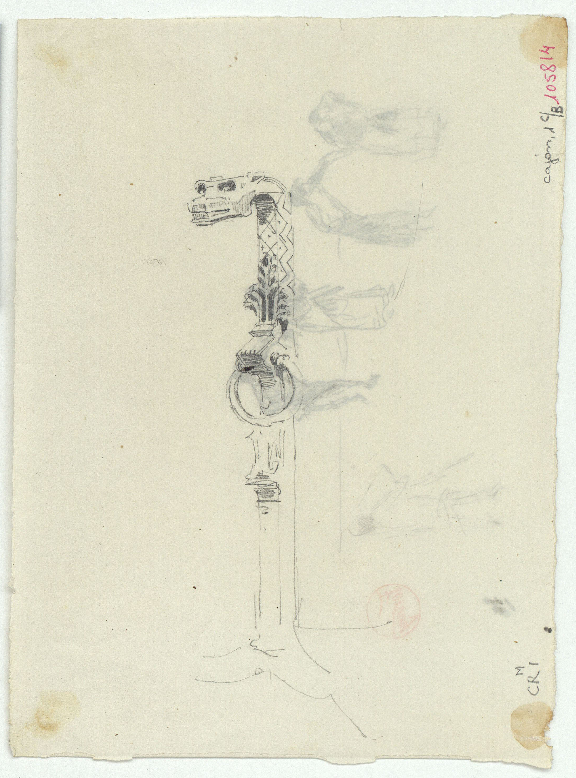 image for: Marià Fortuny - Parelles de figures del segle XVIII (anvers) / Picaporta d&#039;estil musulmà (revers) - Cap a 1867-1872 [1]