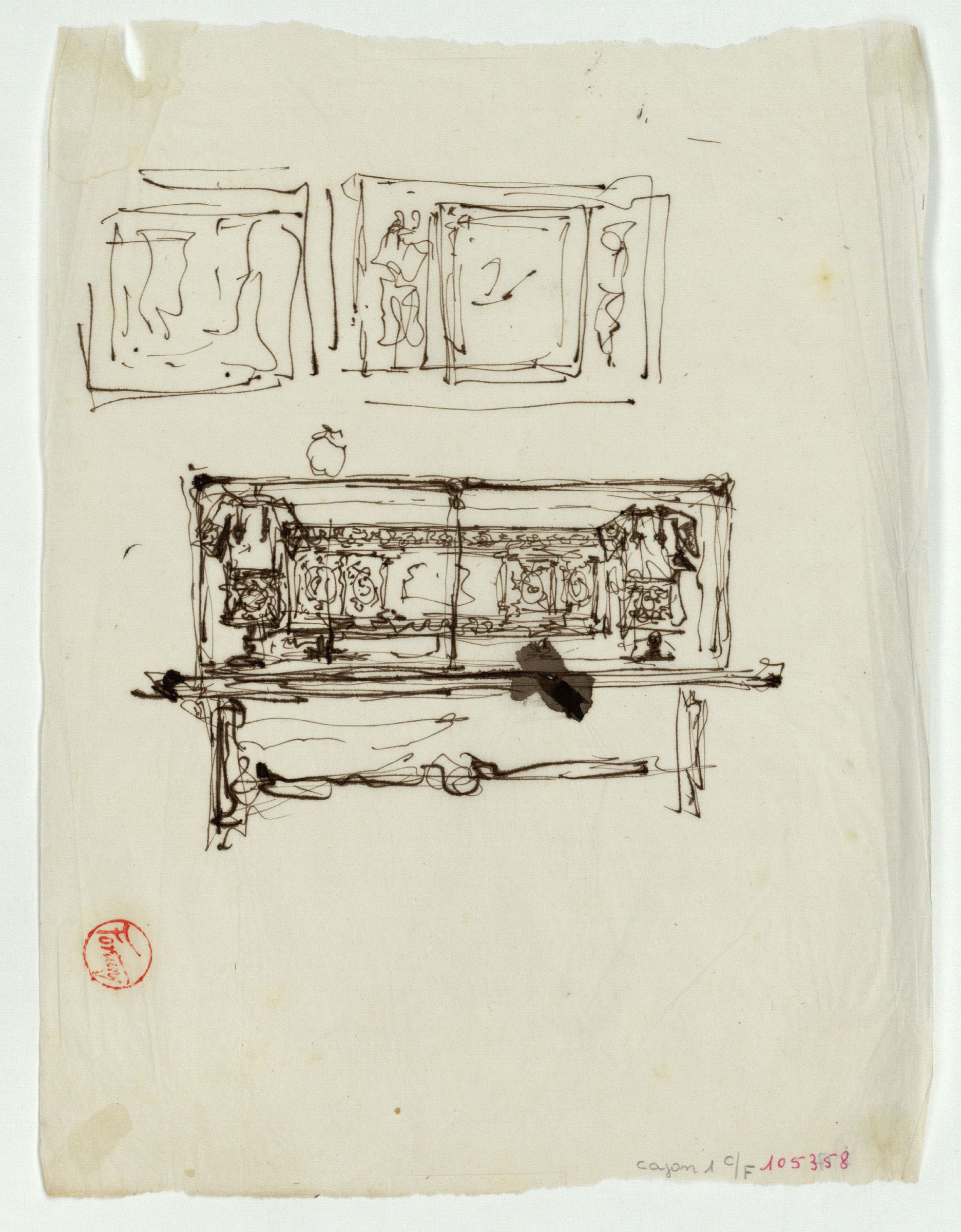 image for: Marià Fortuny - Arquimesa i croquis inconcret - Cap a 1867-1872