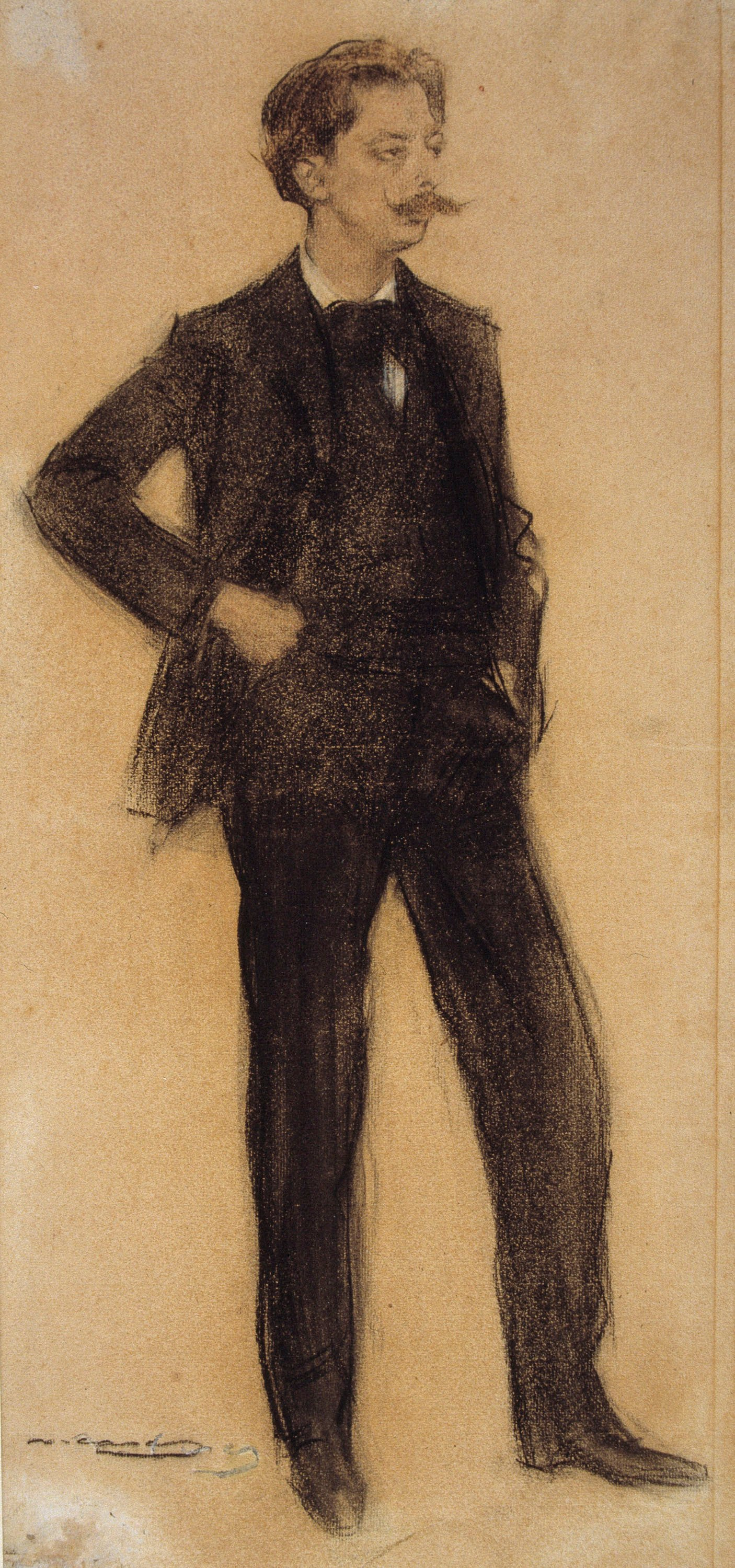image for: Ramon Casas - Retrat d&#039;Enric Granados - Cap a 1897-1899