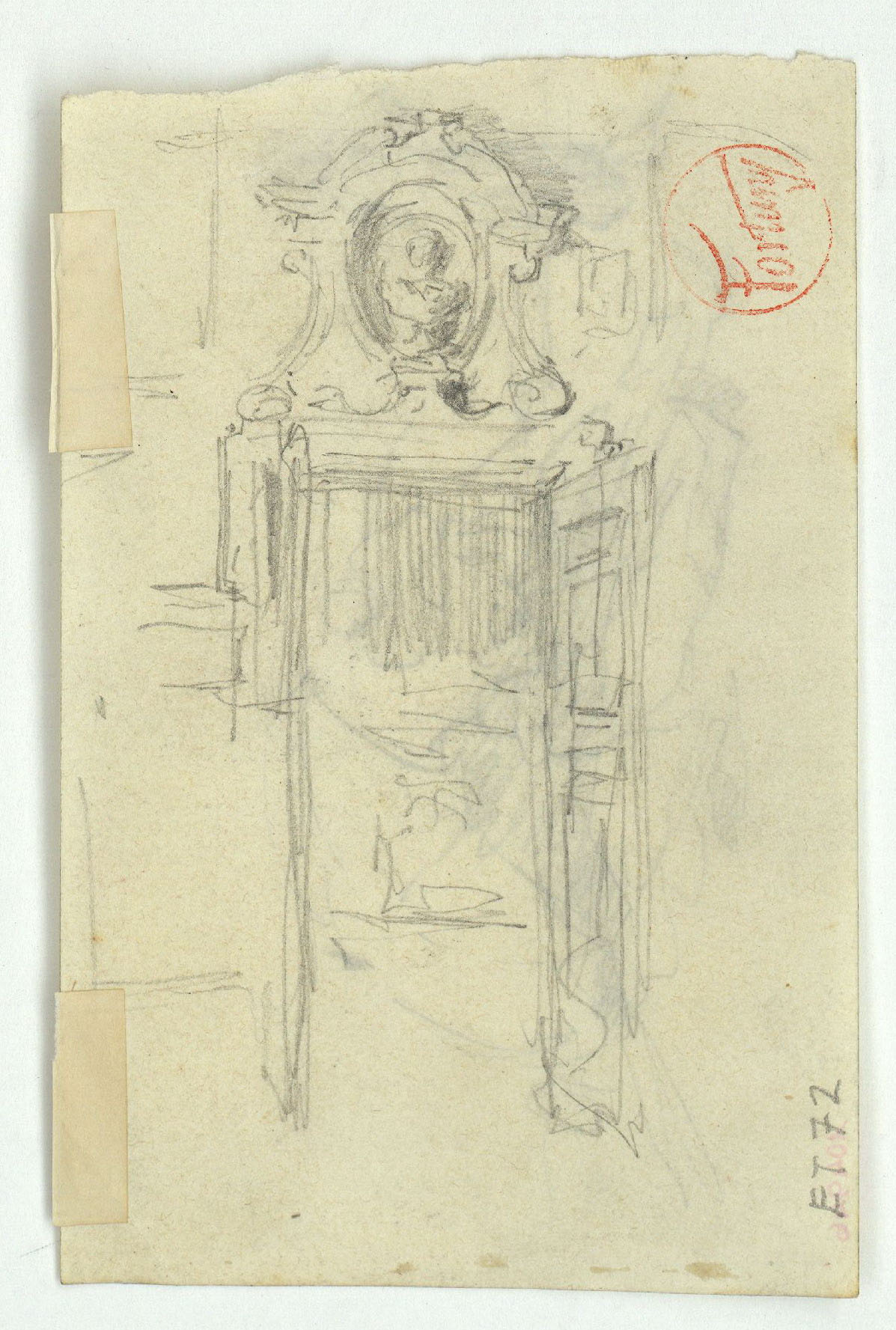 image for: Marià Fortuny - Figures a la platja (anvers) / Porta i ornamentació de sobreporta (revers) - Cap a 1874 [1]