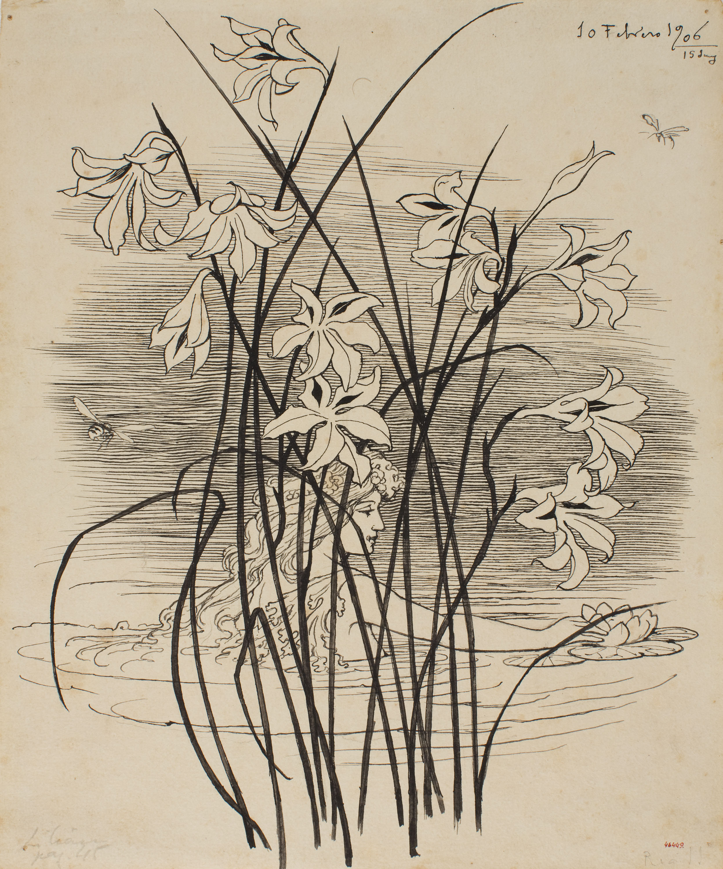 image for: Apel·les Mestres - El gorc. Il·lustració per al poema «Liliana» d&#039;Apel·les Mestres - 1906