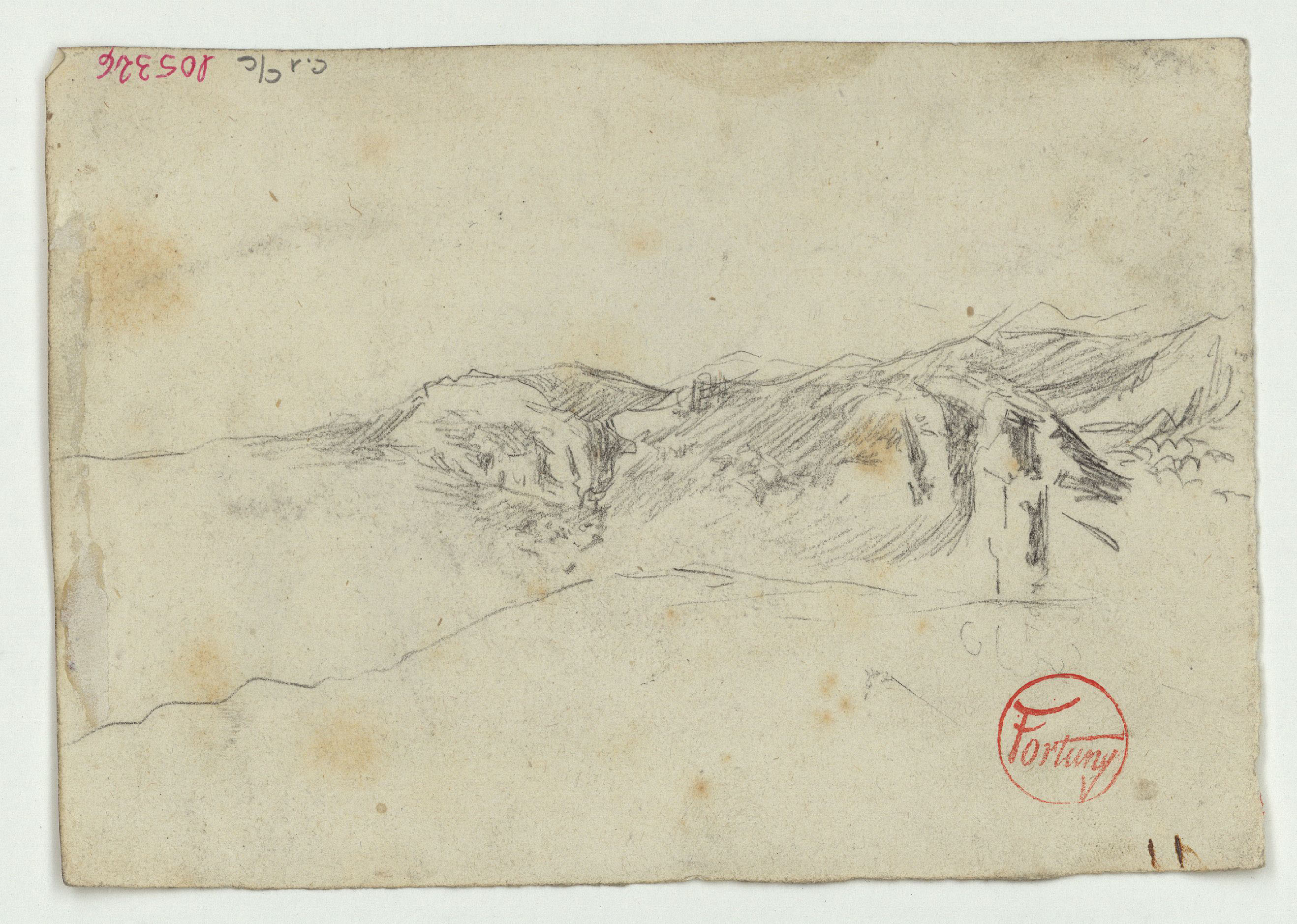 image for: Marià Fortuny - Paisatge muntanyenc (anvers) / Paisatge muntanyenc (revers) - Cap a 1860-1862
