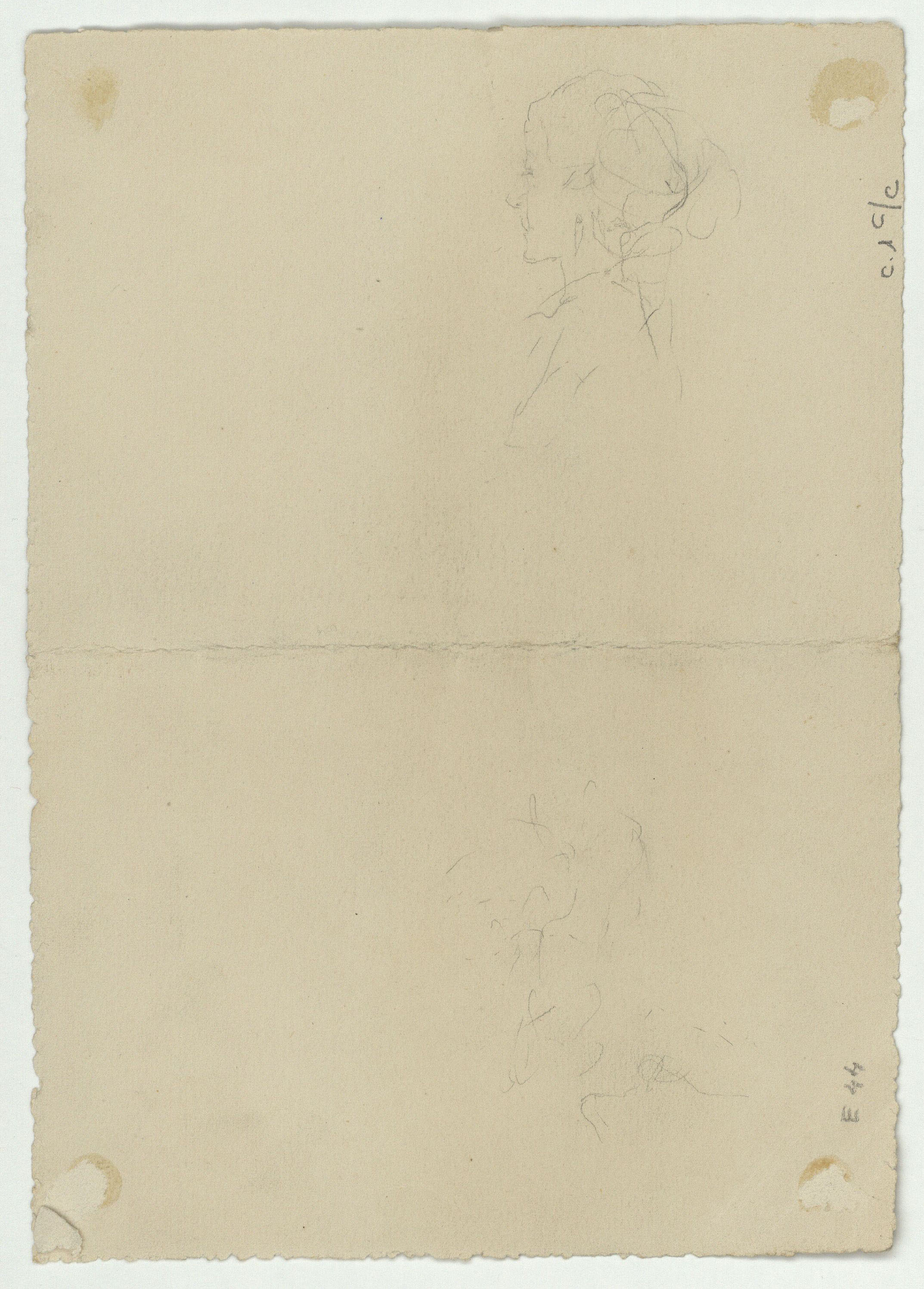 image for: Marià Fortuny - Paisatge marroquí [?] (anvers) / Esbós de cap femení (revers) - Cap a 1860-1862 [1]