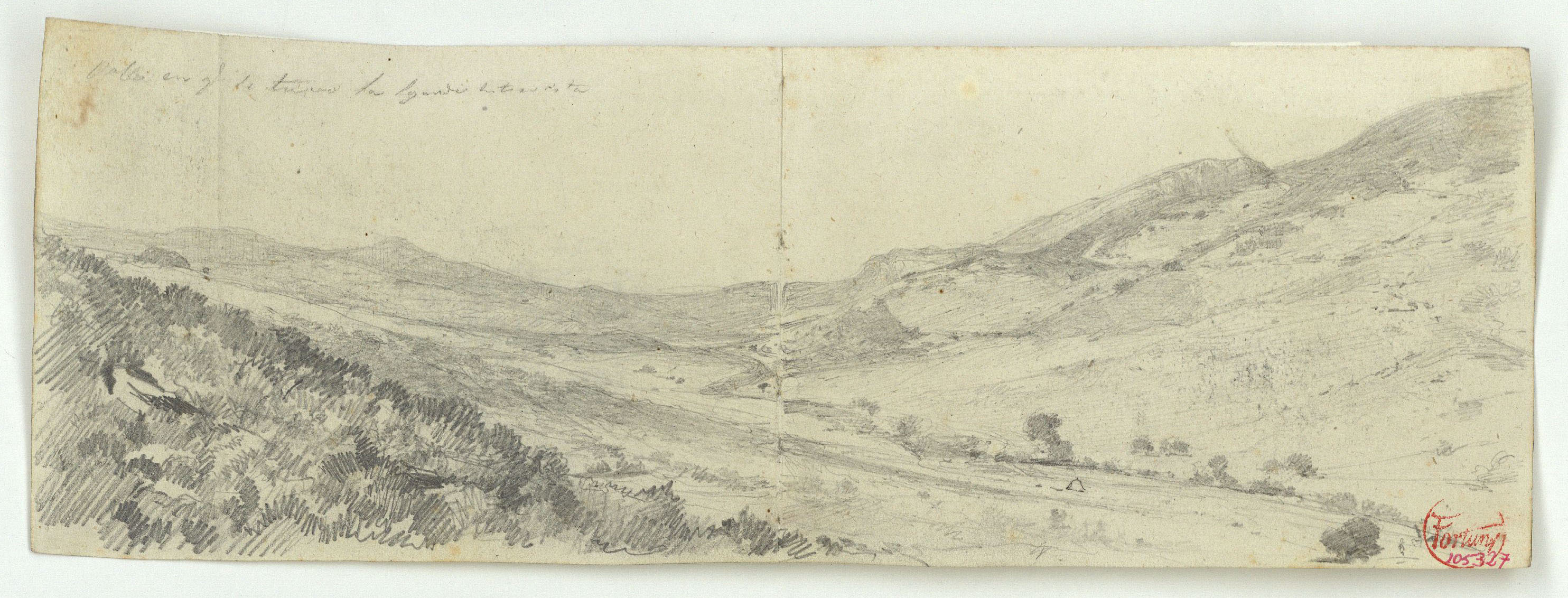 image for: Marià Fortuny - Valle en que se tuvo la grande entrevista (anvers) / Abrazadera de espingarda (revers) - Cap a 1860