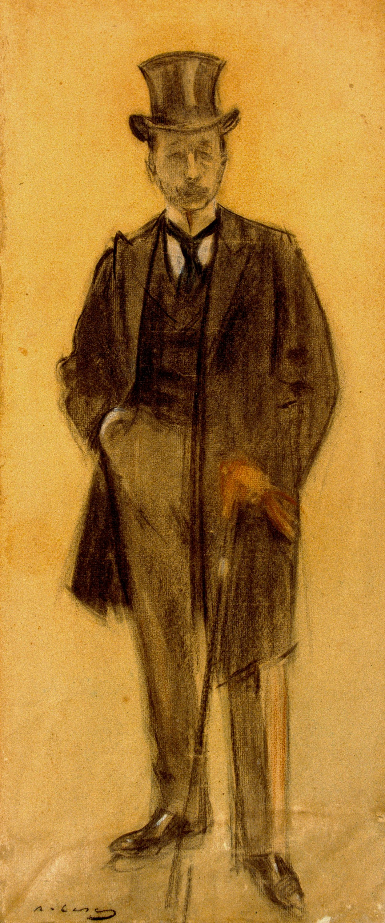 image for: Ramon Casas - Retrat de Pere Coll i Rataflutis - Cap a 1897-1898