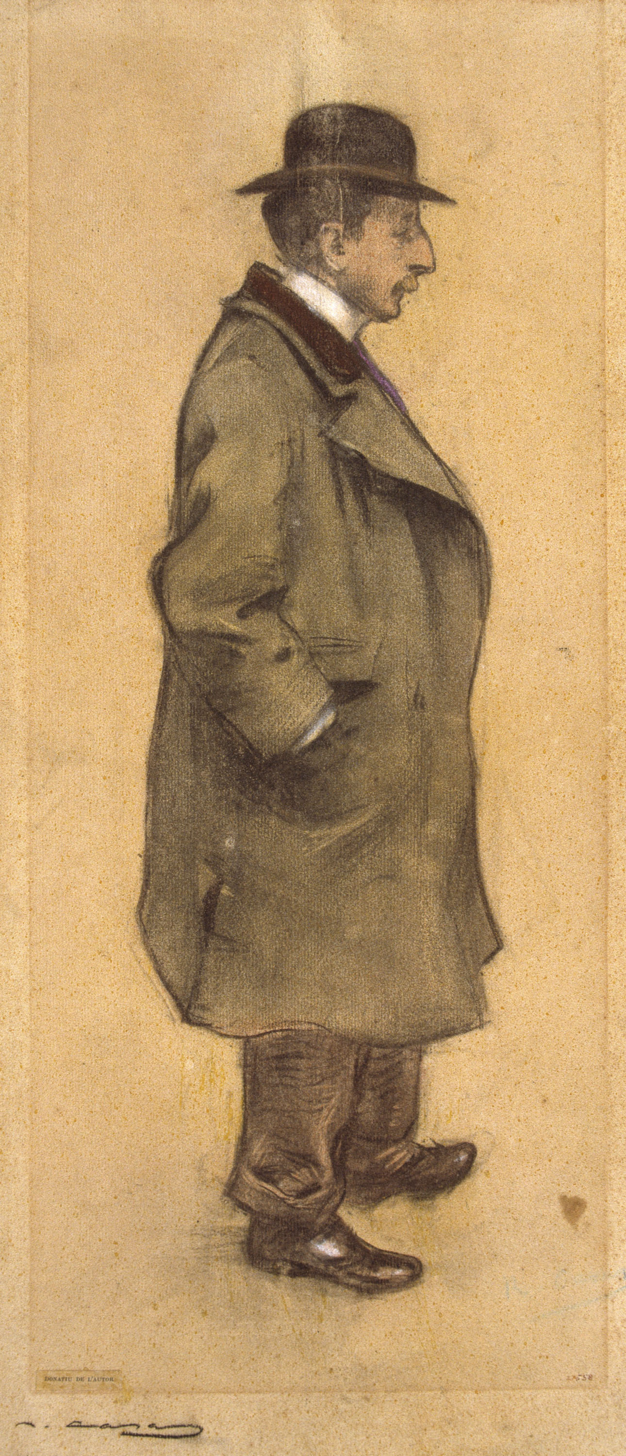 image for: Ramon Casas - Retrat de Pere Coll i Rataflutis - Cap a 1897-1898