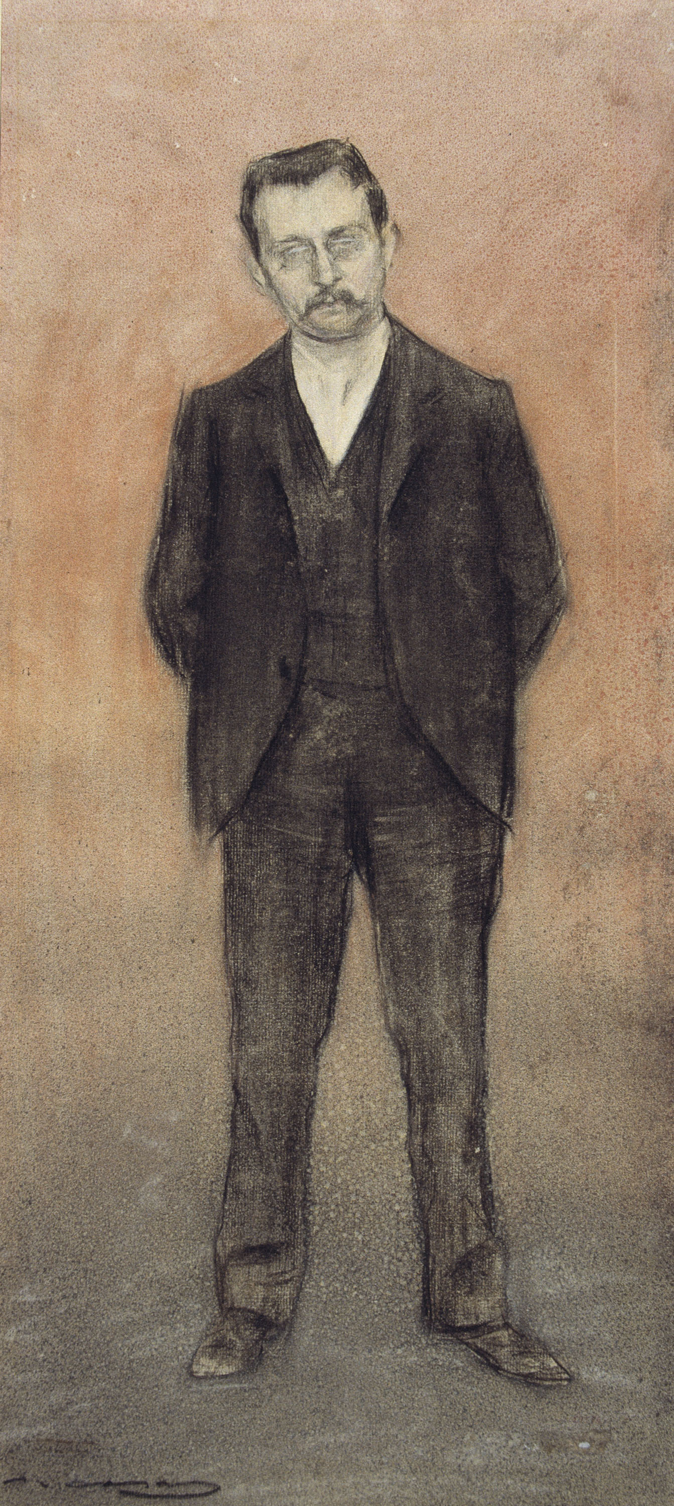 image for: Ramon Casas - Retrat d&#039;Enric Prat de la Riba - Cap a 1897-1899