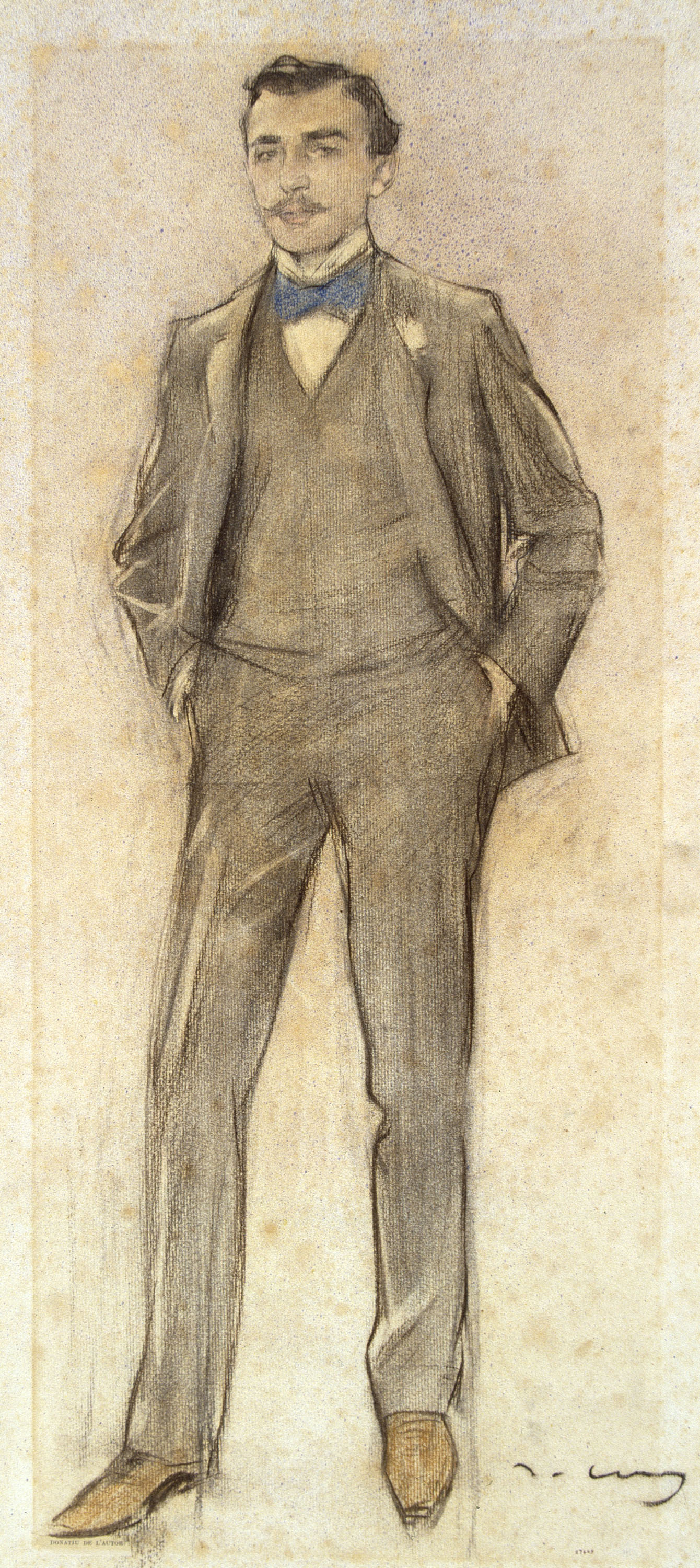 image for: Ramon Casas - Retrat d&#039;Antoni Ribera - Cap a 1897-1899