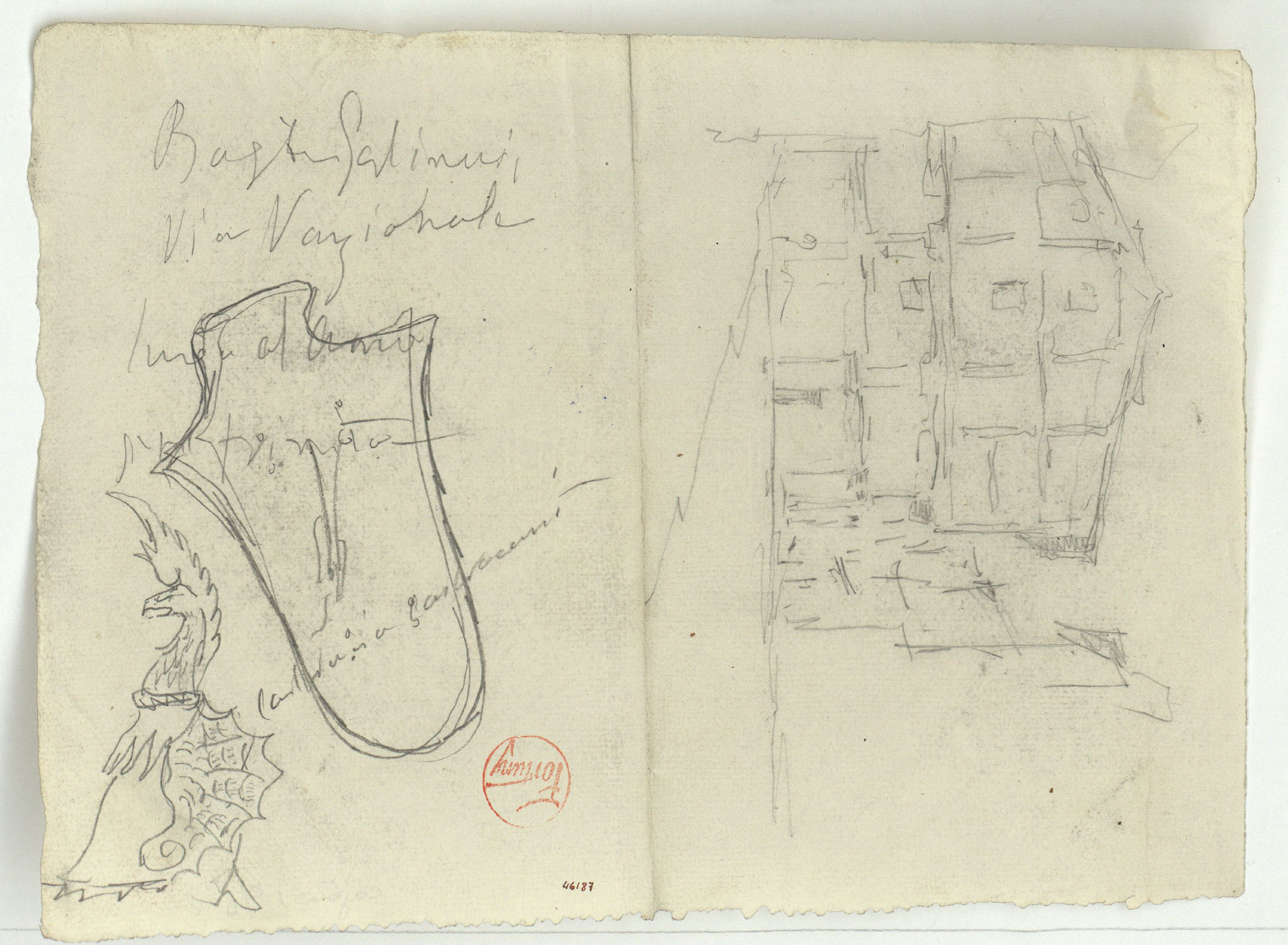 image for: Marià Fortuny - Casc, escut i edificis - Cap a 1863-1872