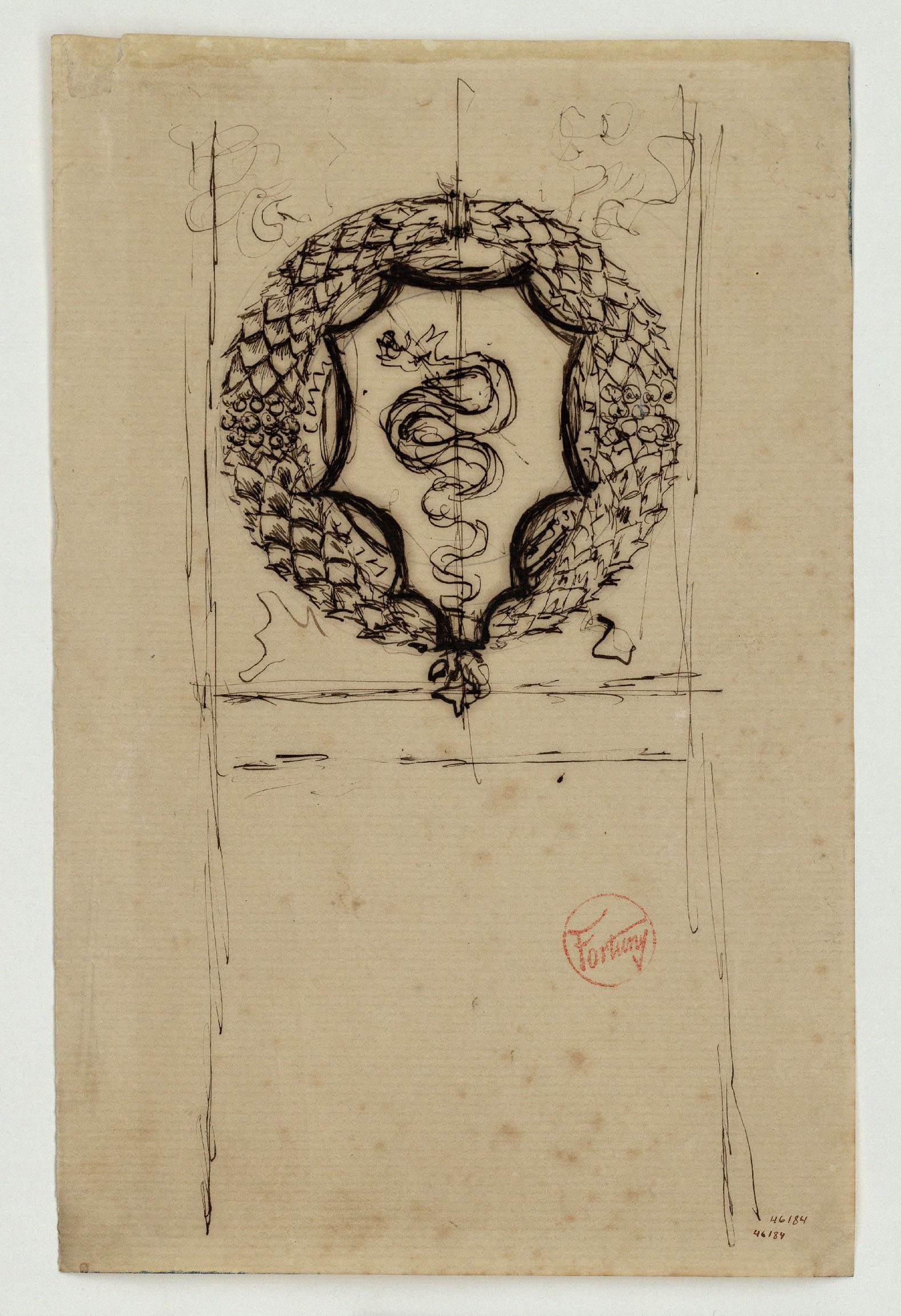 image for: Marià Fortuny - Motiu ornamental d&#039;estil renaixentista - Cap a 1863-1872