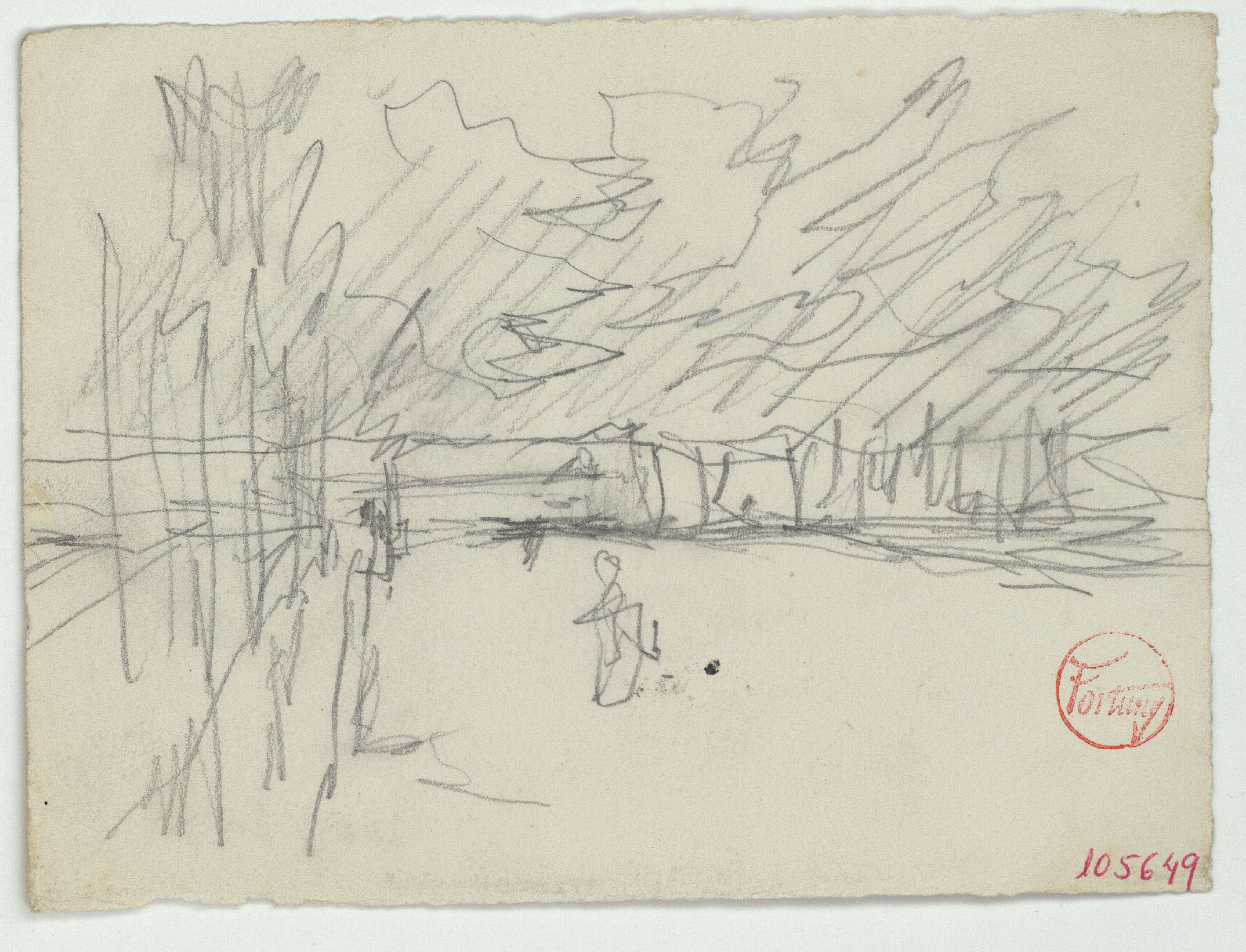 image for: Marià Fortuny - Croquis de figures al bosc - Cap a 1867-1872