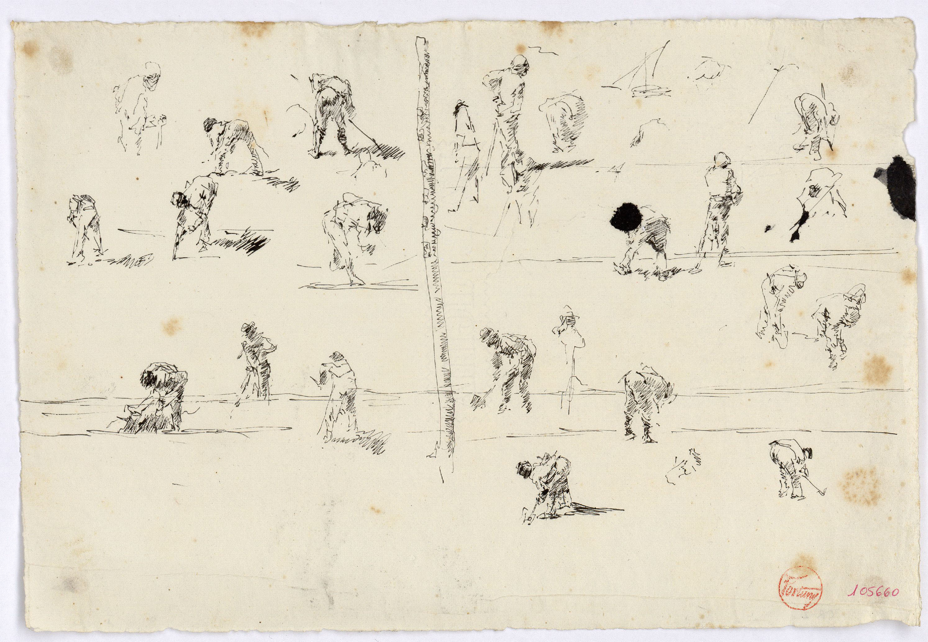 image for: Marià Fortuny - Esbós d&#039;homes llaurant - Cap a 1874