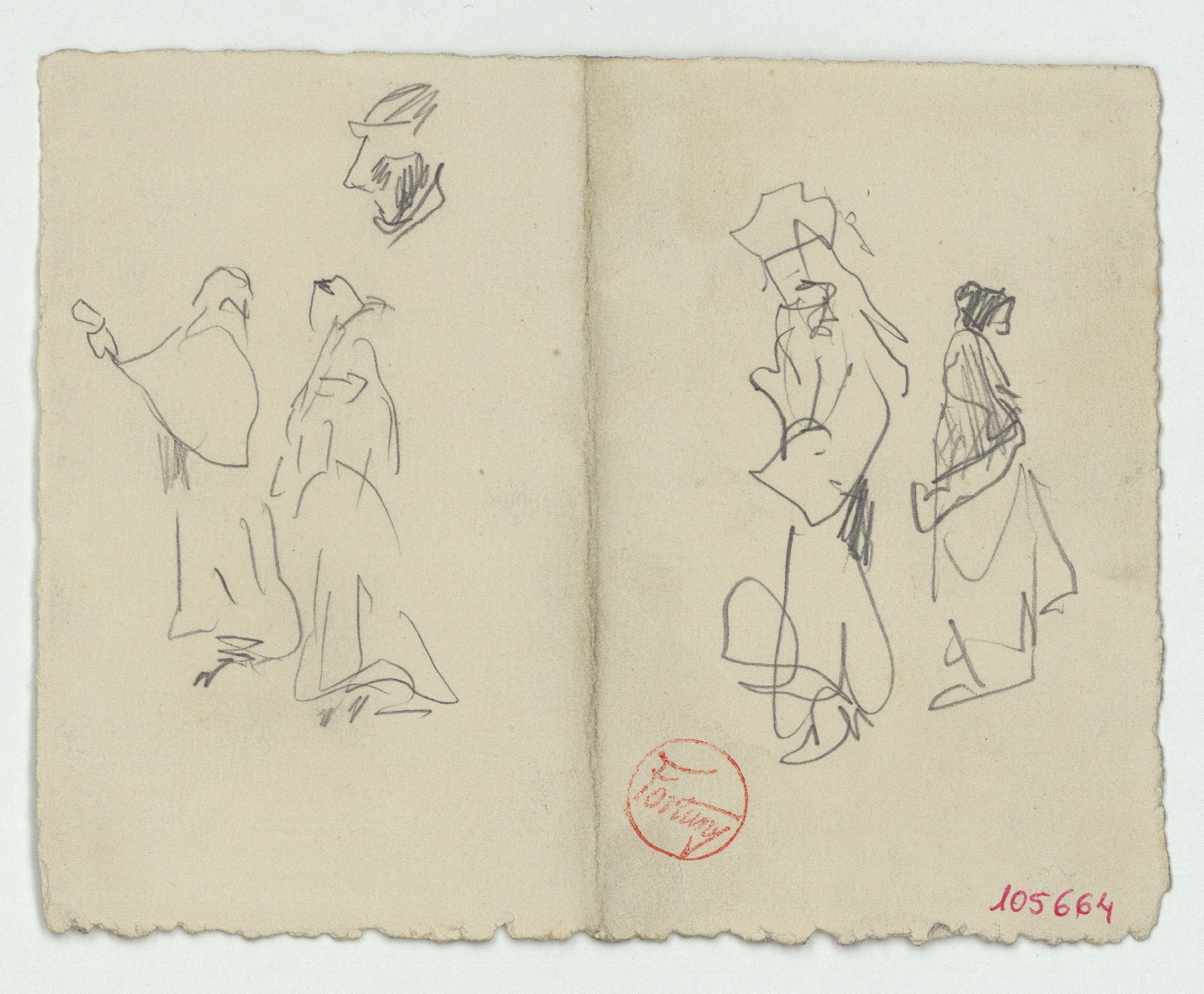 image for: Marià Fortuny - Croquis de figures femenines - Cap a 1870-1872