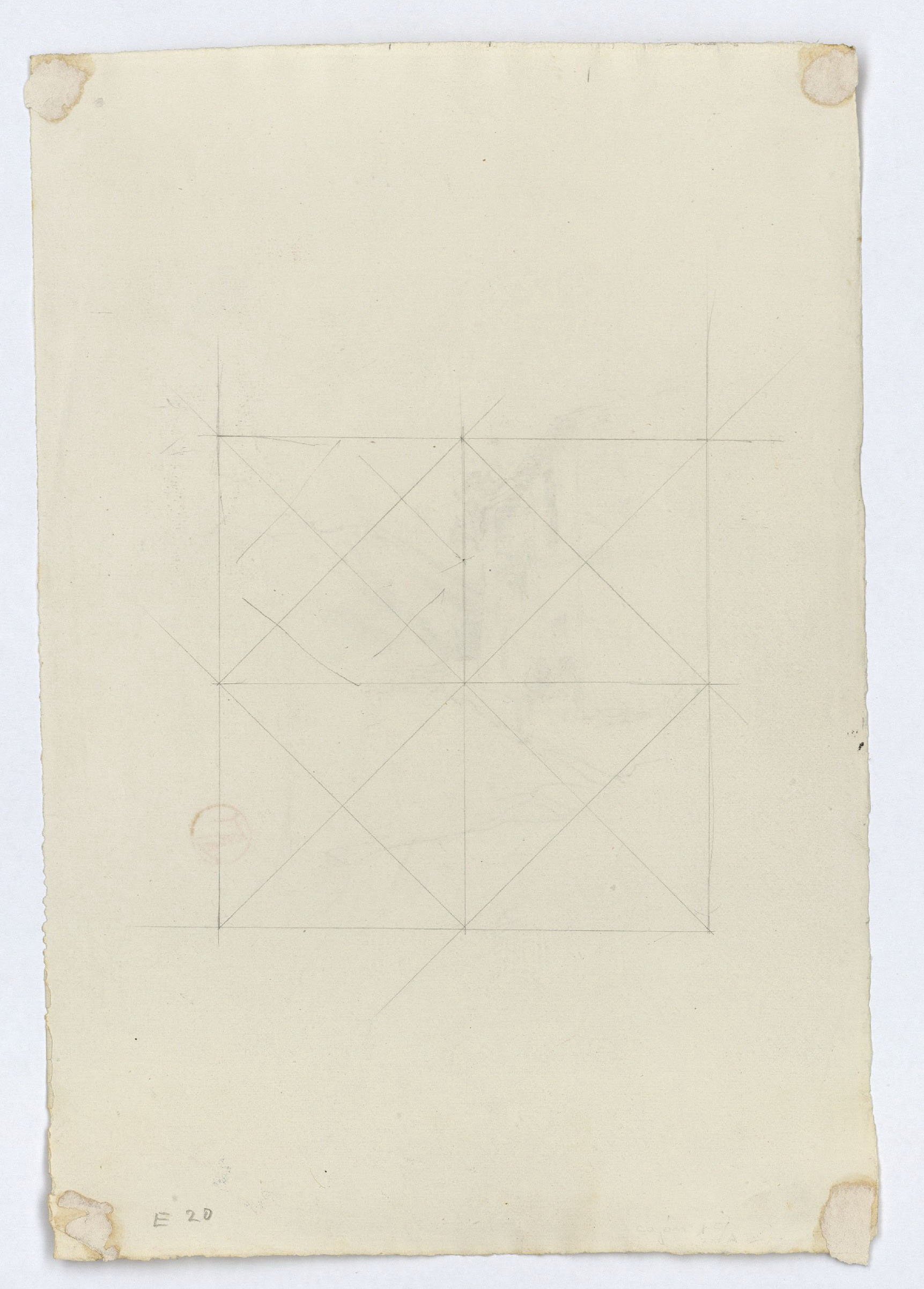 image for: Marià Fortuny - Casa de poble i figures (anvers) / Composició geomètrica (revers) - Cap a 1870-1872 [1]