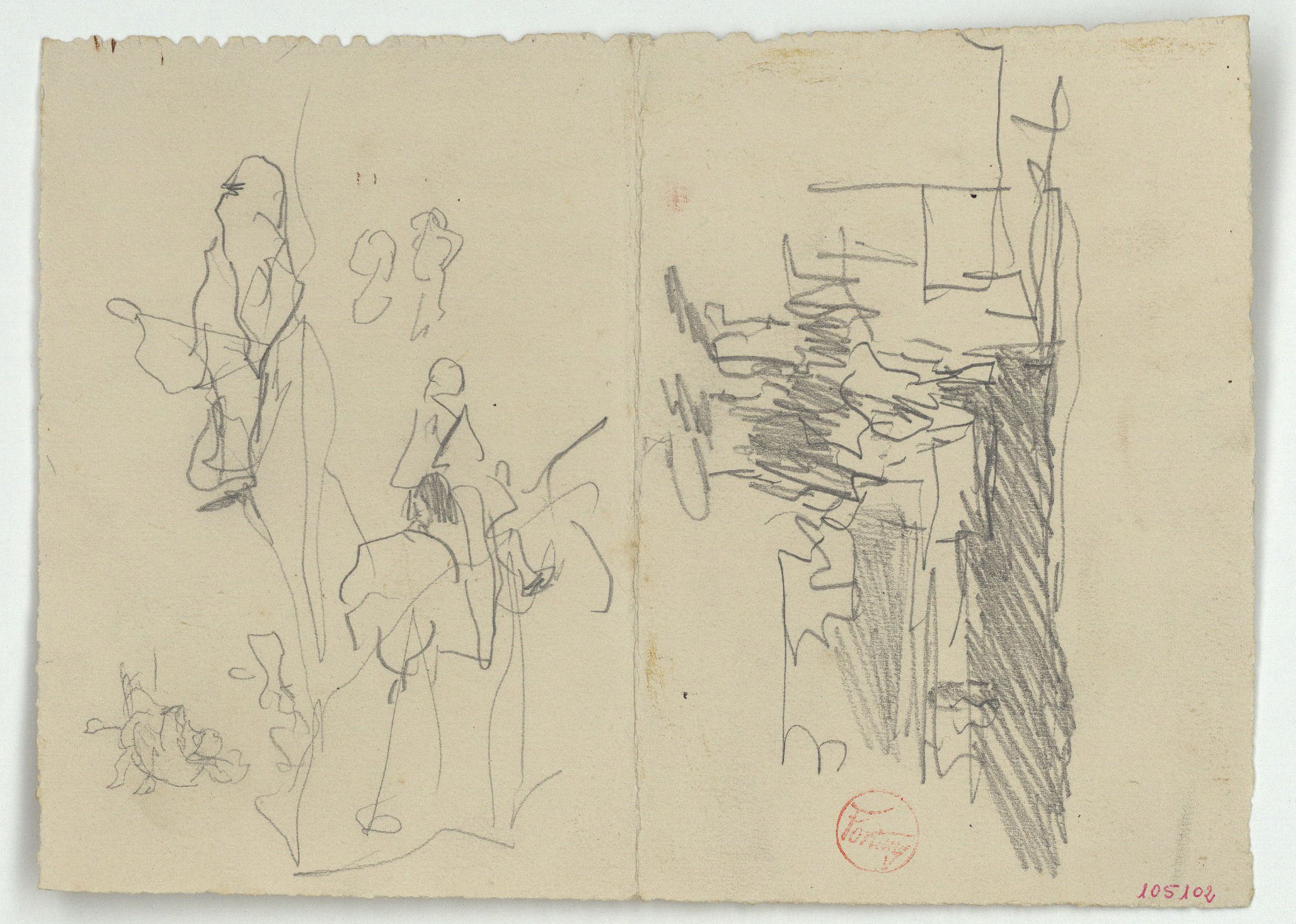 image for: Marià Fortuny - Croquis de figures - Cap a 1867-1874