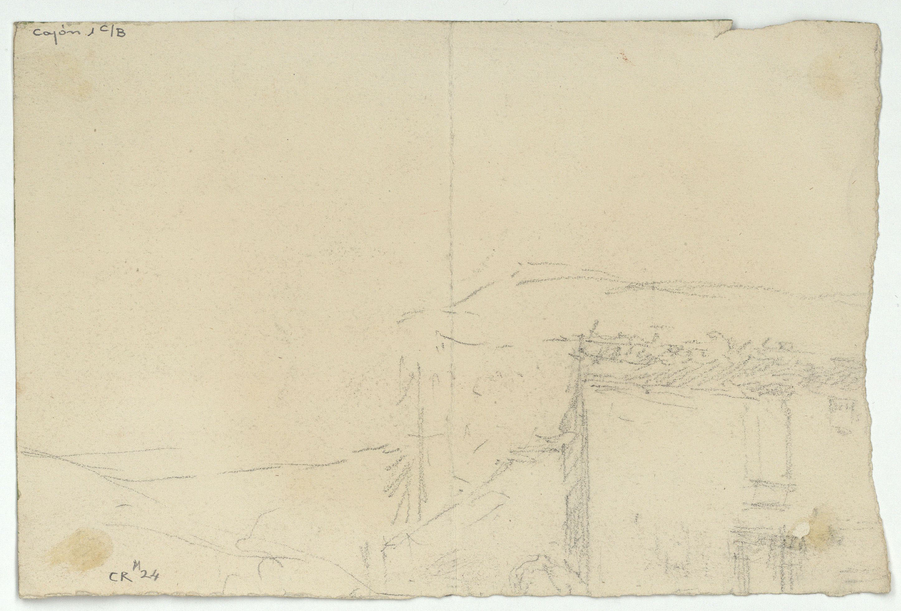 image for: Marià Fortuny - Esbós de persones i animals (anvers) / Construcció inconcreta (revers) - Cap a 1867-1872 [1]