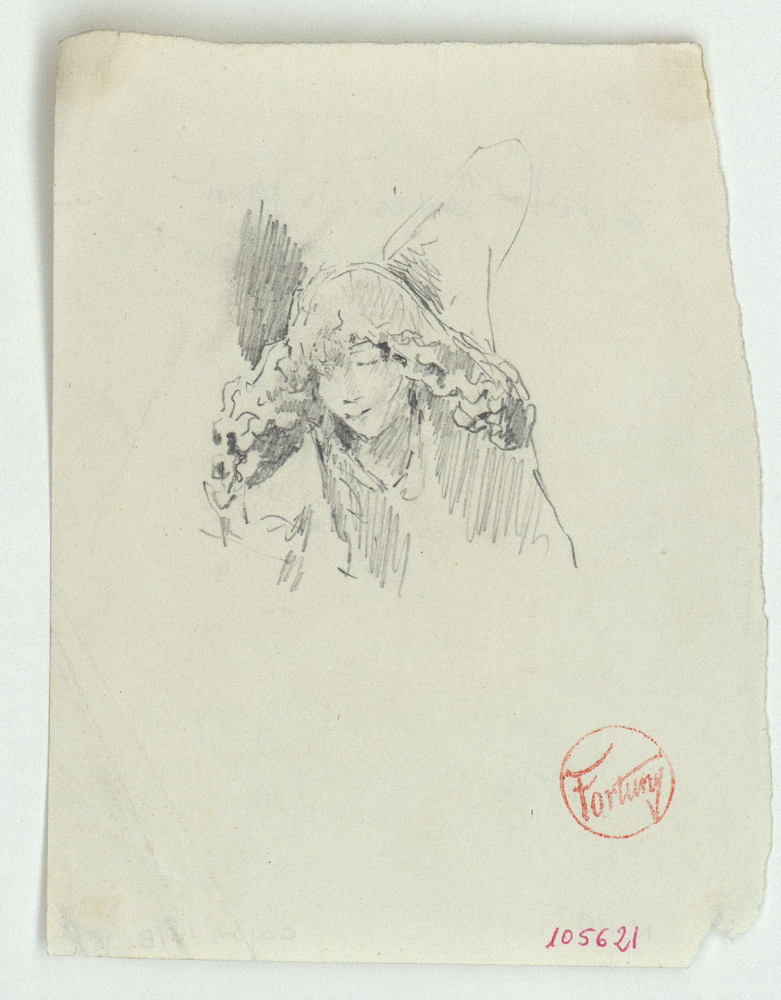 image for: Marià Fortuny - Bust d&#039;àngel (còpia d&#039;una escultura) - Cap a 1863-1867