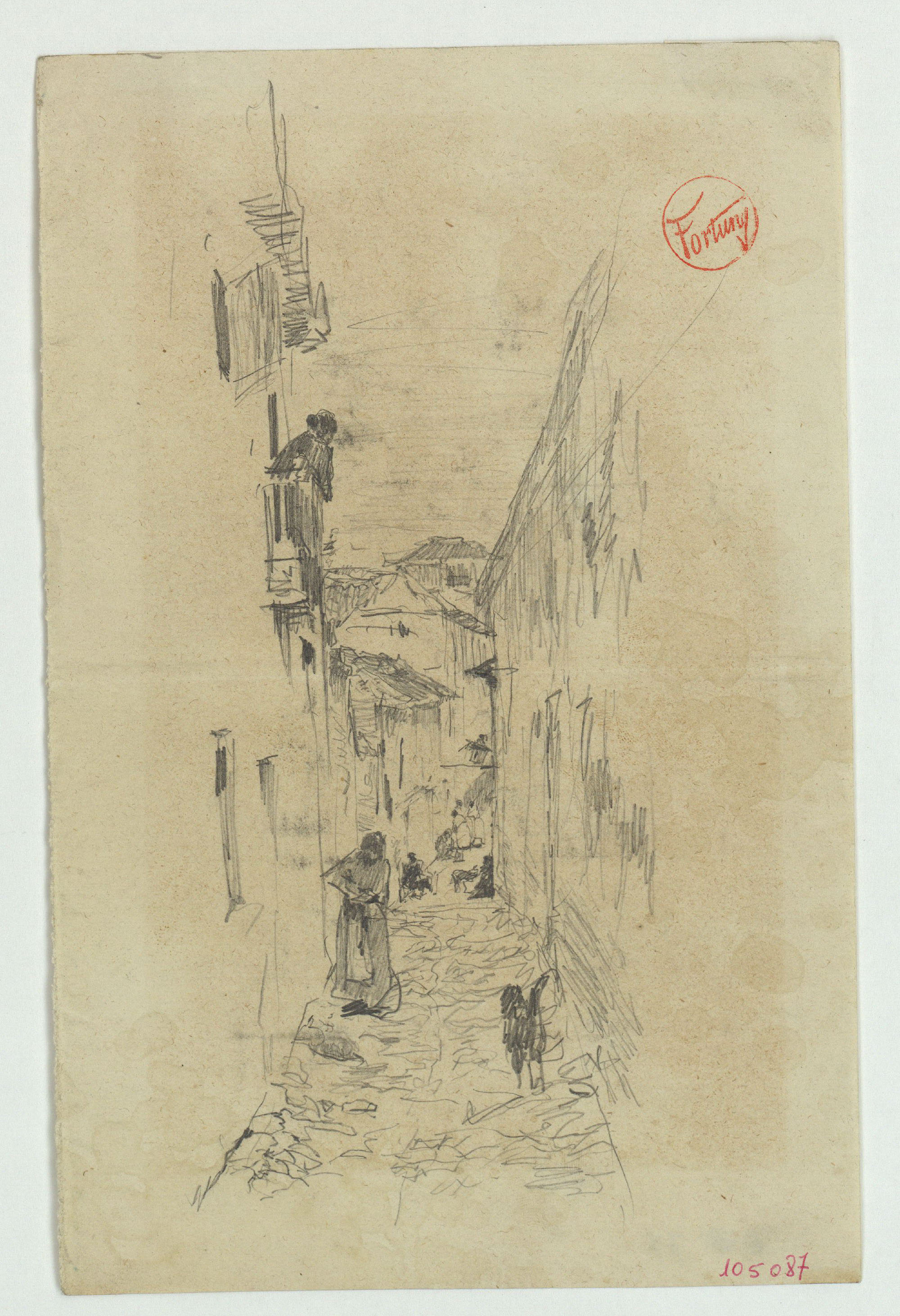 image for: Marià Fortuny - Carrer amb figures - Cap a 1870-1872