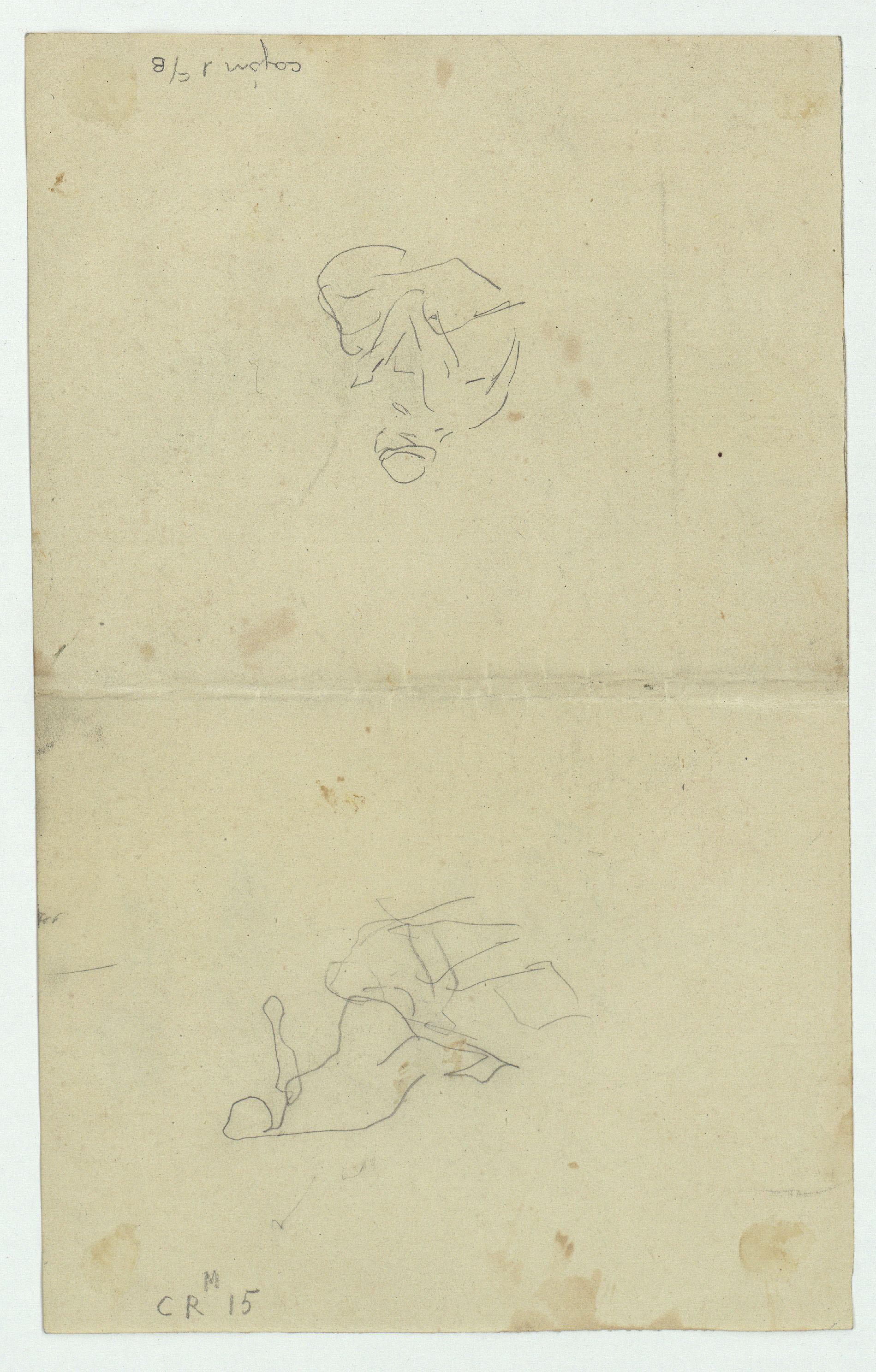 image for: Marià Fortuny - Llum d&#039;estil musulmà i esbós de genets marroquins (anvers) / Marroquí i croquis inconcret (revers) - Cap a 1860-1862 [1]
