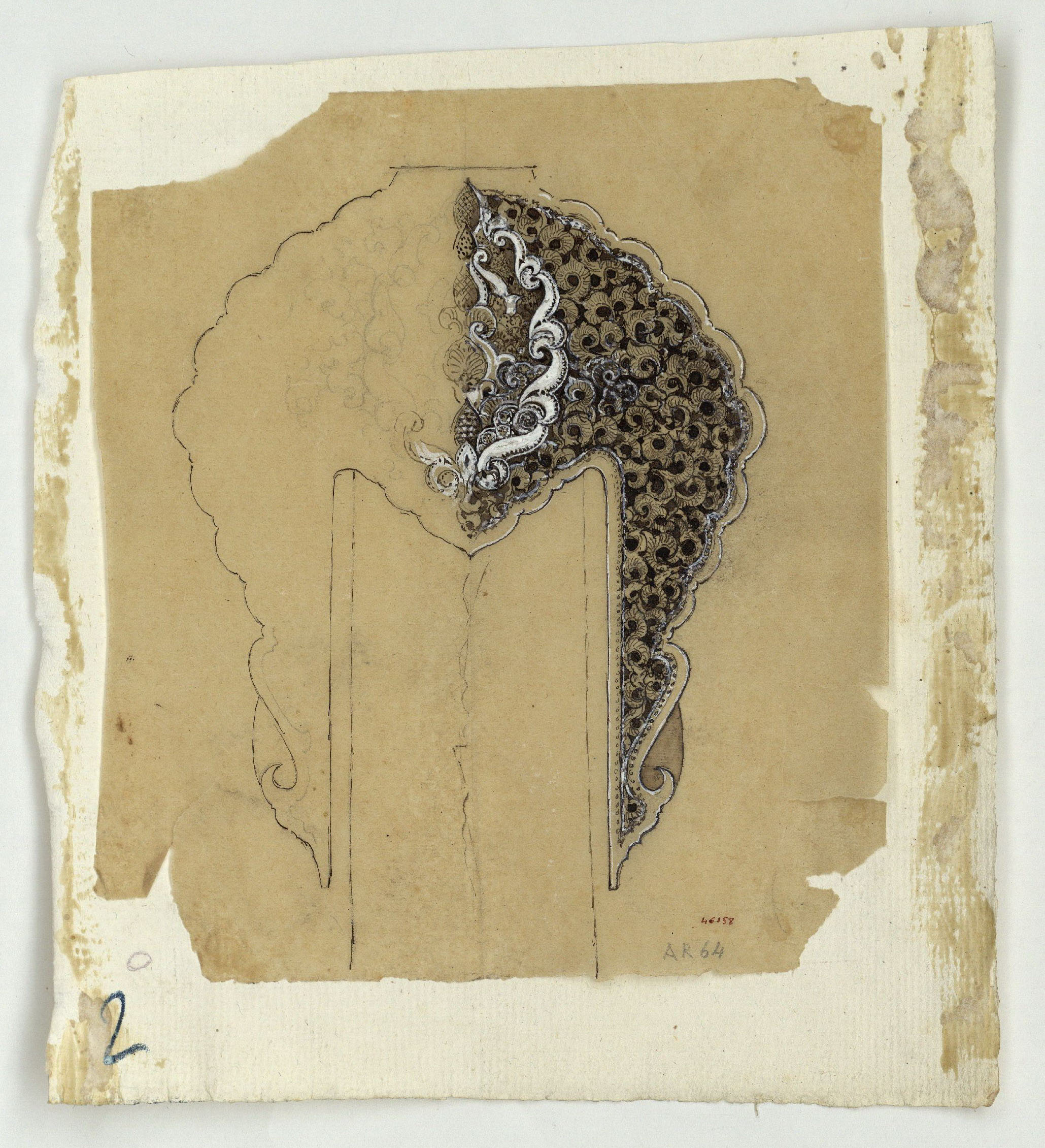 image for: Marià Fortuny - Calc de la guarnició d&#039;una espasa d&#039;estil musulmà - Cap a 1870-1872