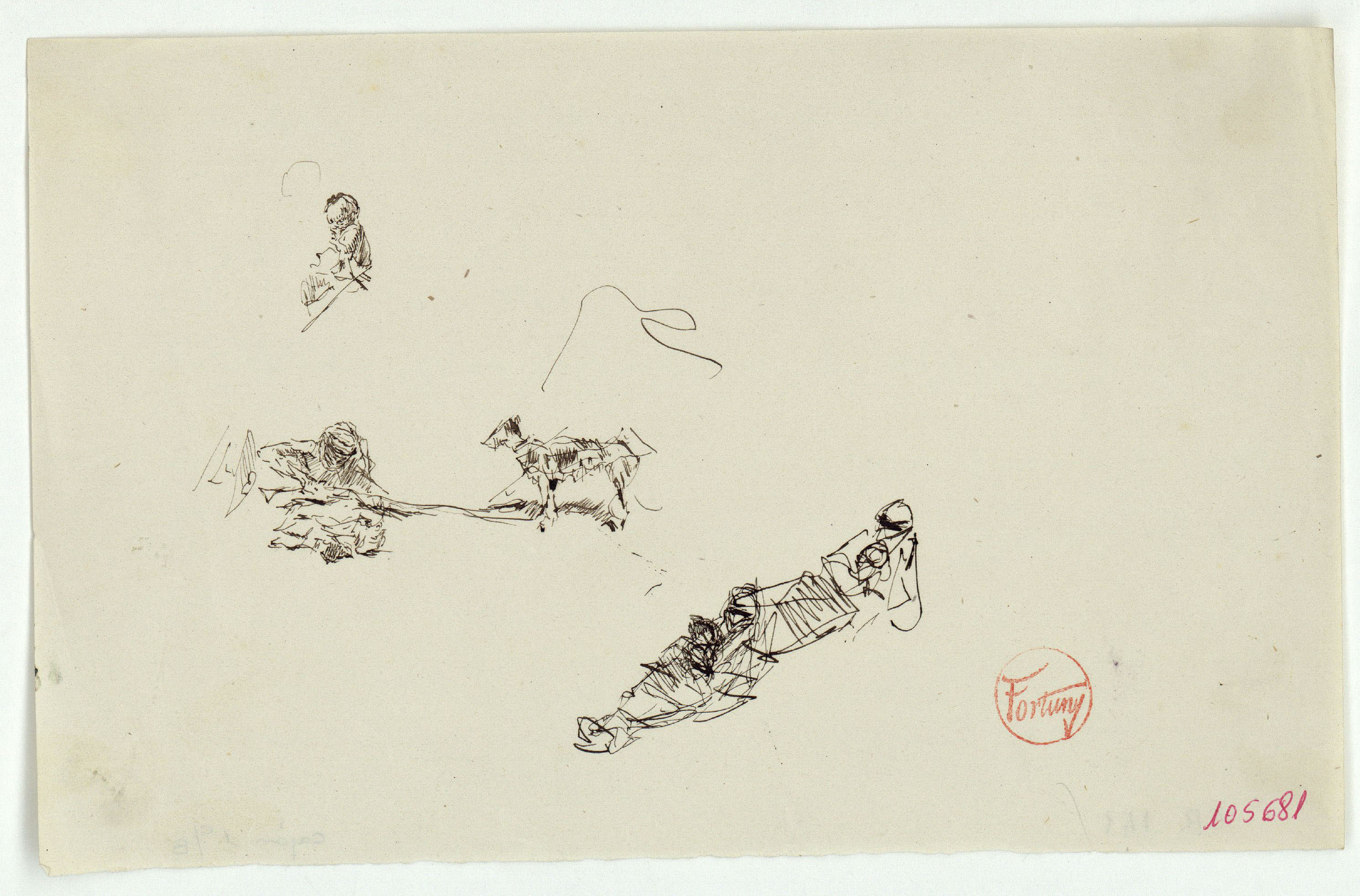 image for: Marià Fortuny - Estudi per al quadre «Marroquins» - Cap a 1871-1872