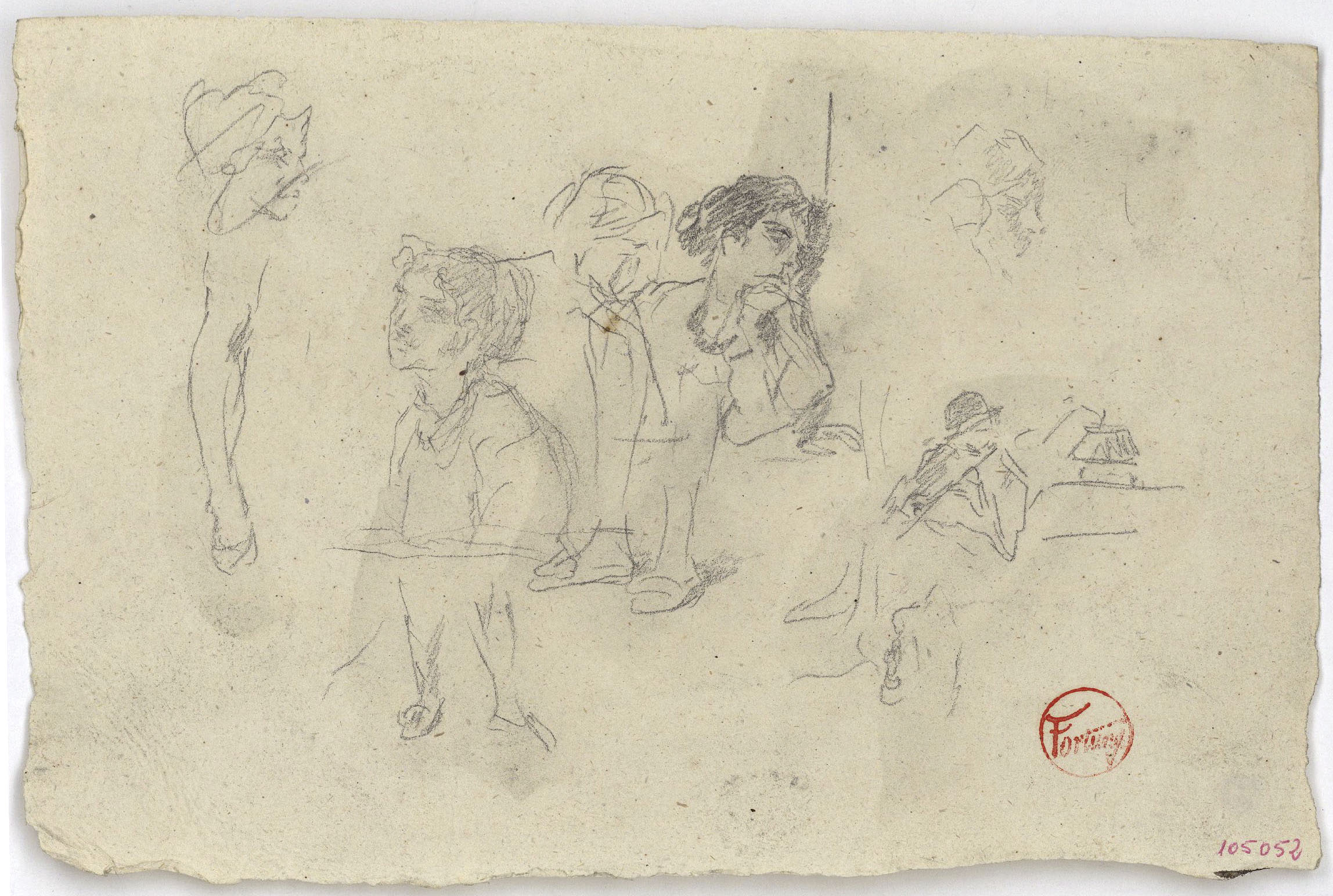 image for: Marià Fortuny - Bustos de figura i cames - Cap a 1863-1865