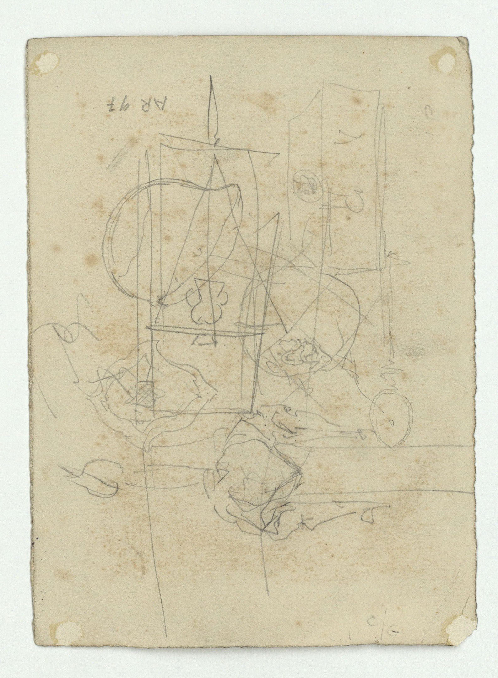 image for: Marià Fortuny - Espasa de Ferran el Catòlic (anvers) / Croquis inconcret (revers) - Cap a 1870-1872 [1]