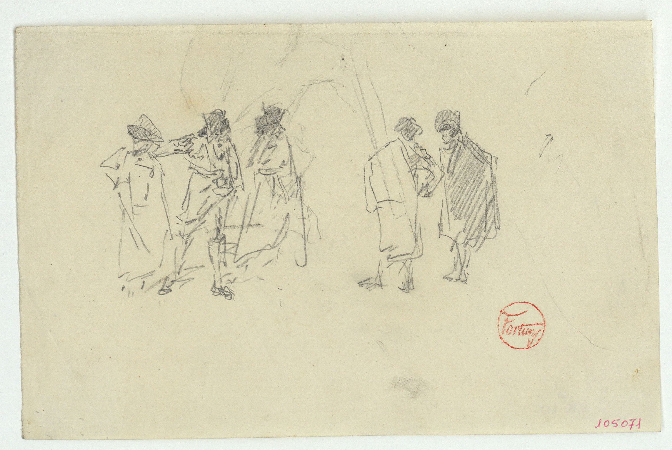 image for: Marià Fortuny - Figures amb capes i bicorns - Cap a 1867-1872