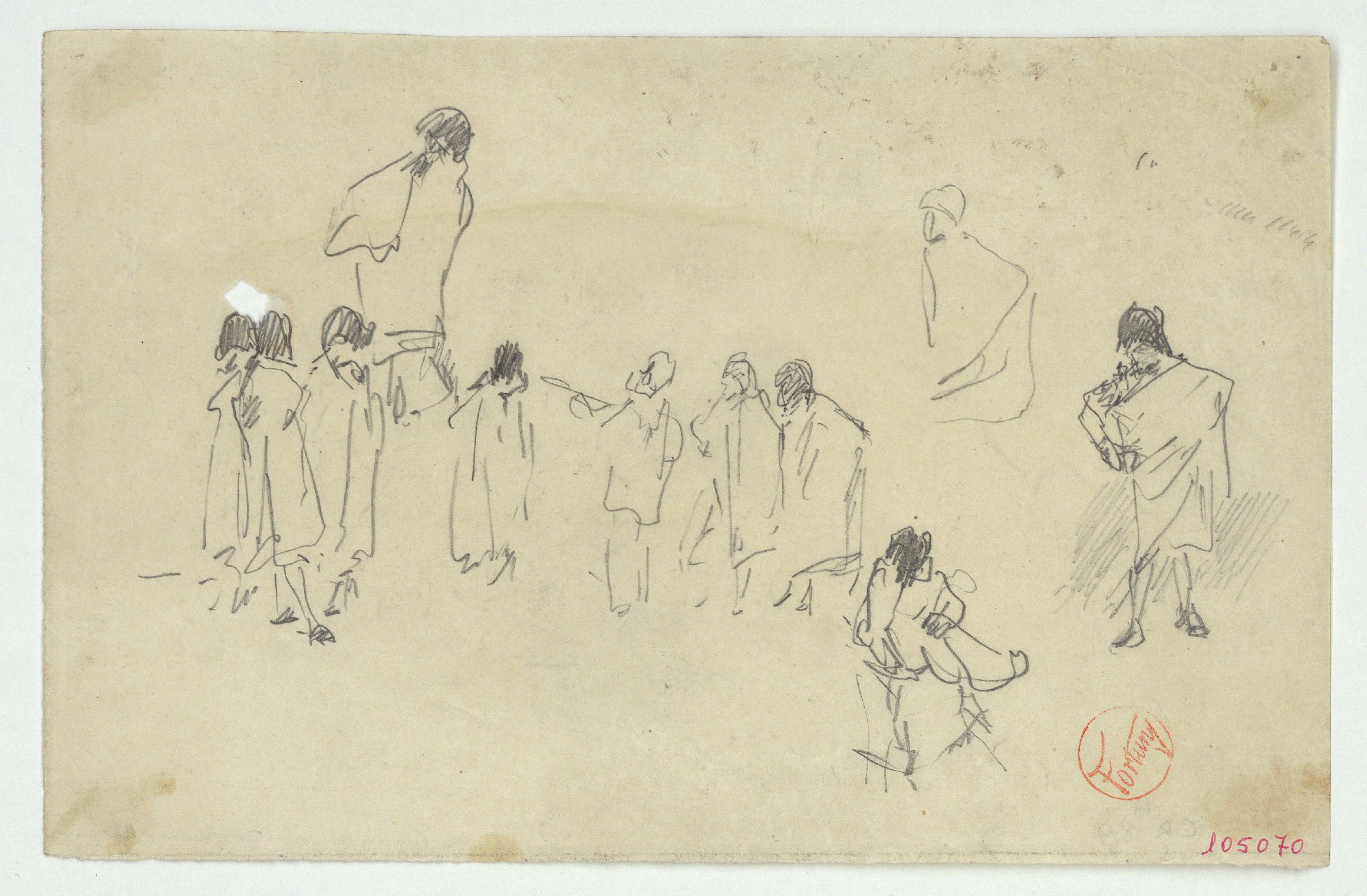 image for: Marià Fortuny - Figures amb capes i bicorns - Cap a 1867-1872