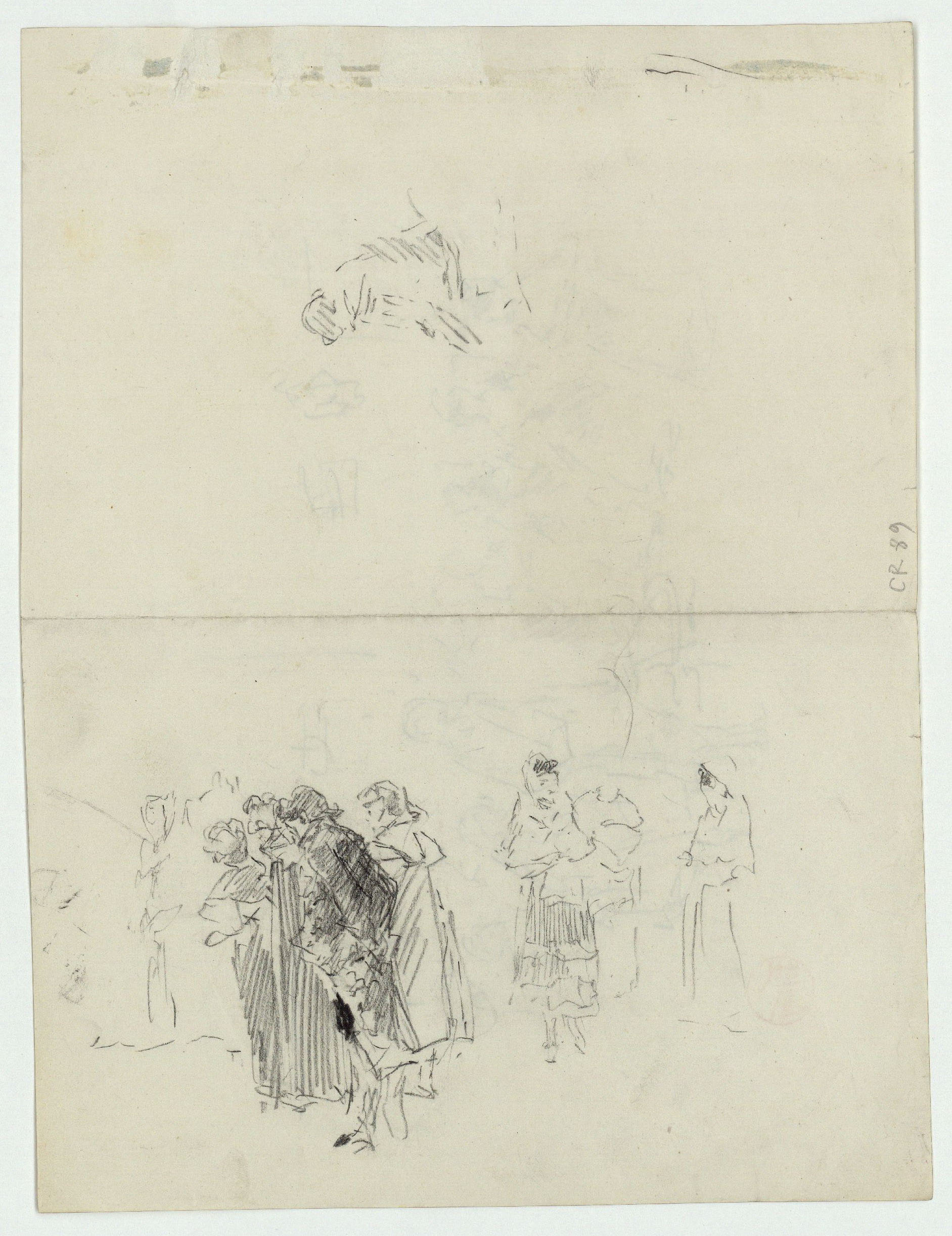 image for: Marià Fortuny - Figures en un saló (anvers) / Grup de figures (revers) - Cap a 1870-1872 [1]