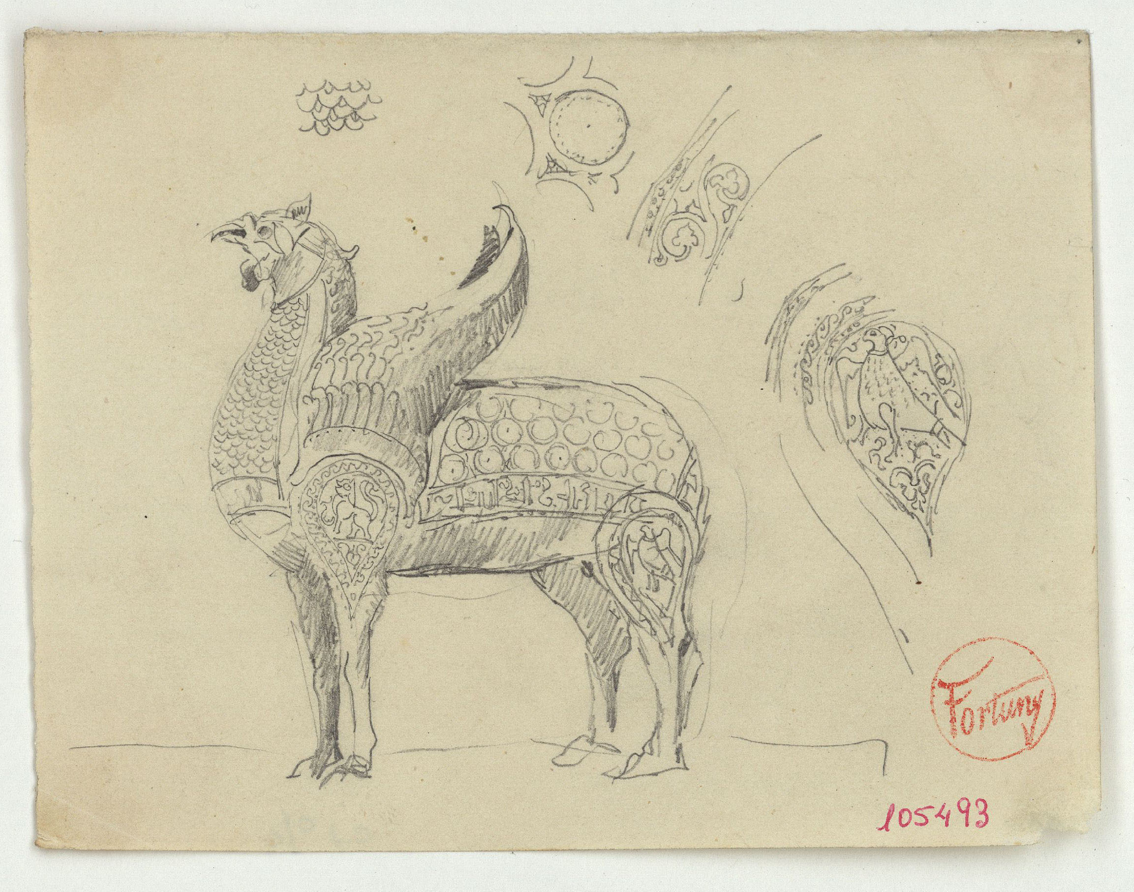 image for: Marià Fortuny - Esfinx i motius geomètrics - Cap a 1867-1872