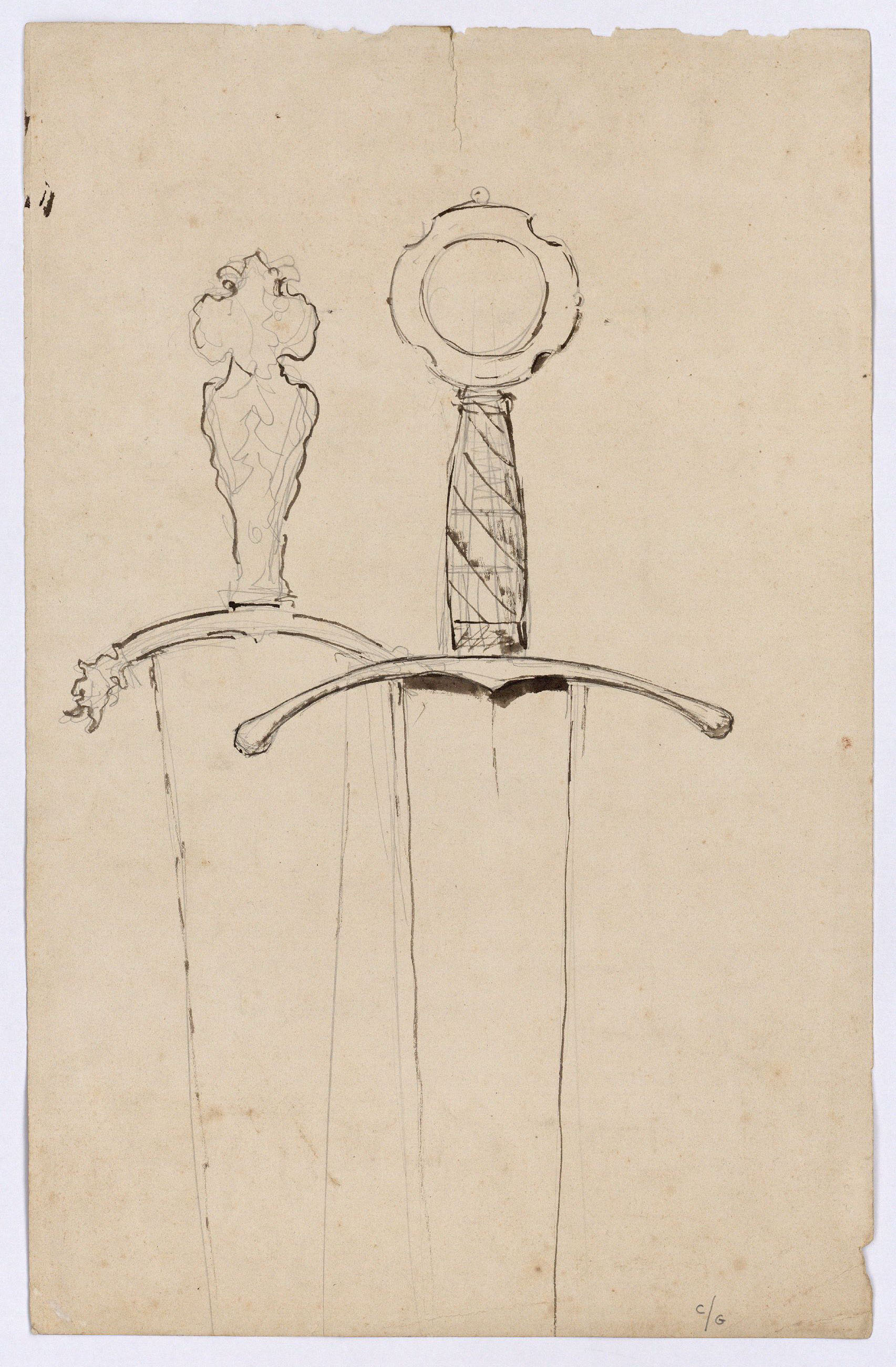 image for: Marià Fortuny - Espases d&#039;estil musulmà (anvers) / Espases d&#039;estil musulmà (revers) - Cap a 1867-1872 [1]