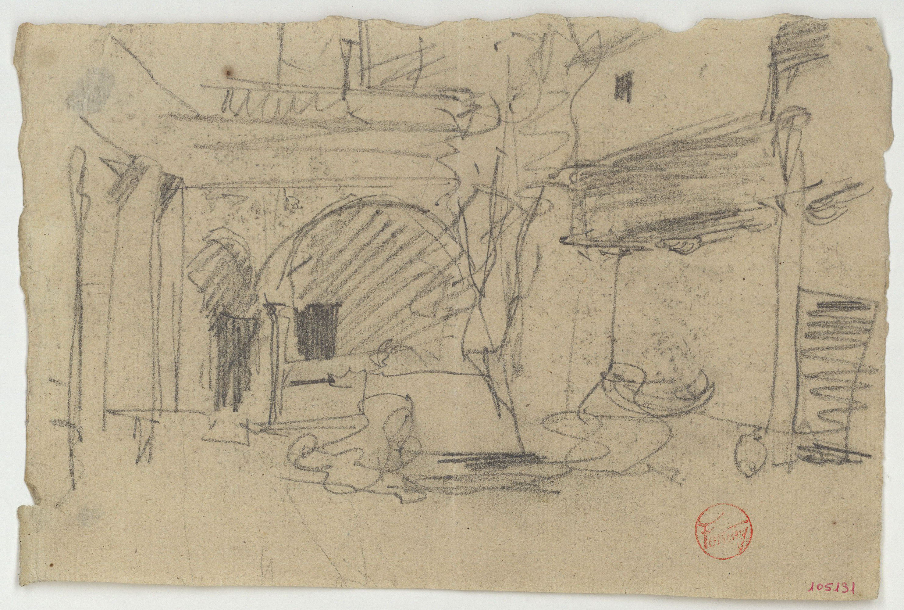 image for: Marià Fortuny - Esbós del pati d&#039;una casa a Granada - Cap a 1868-1872