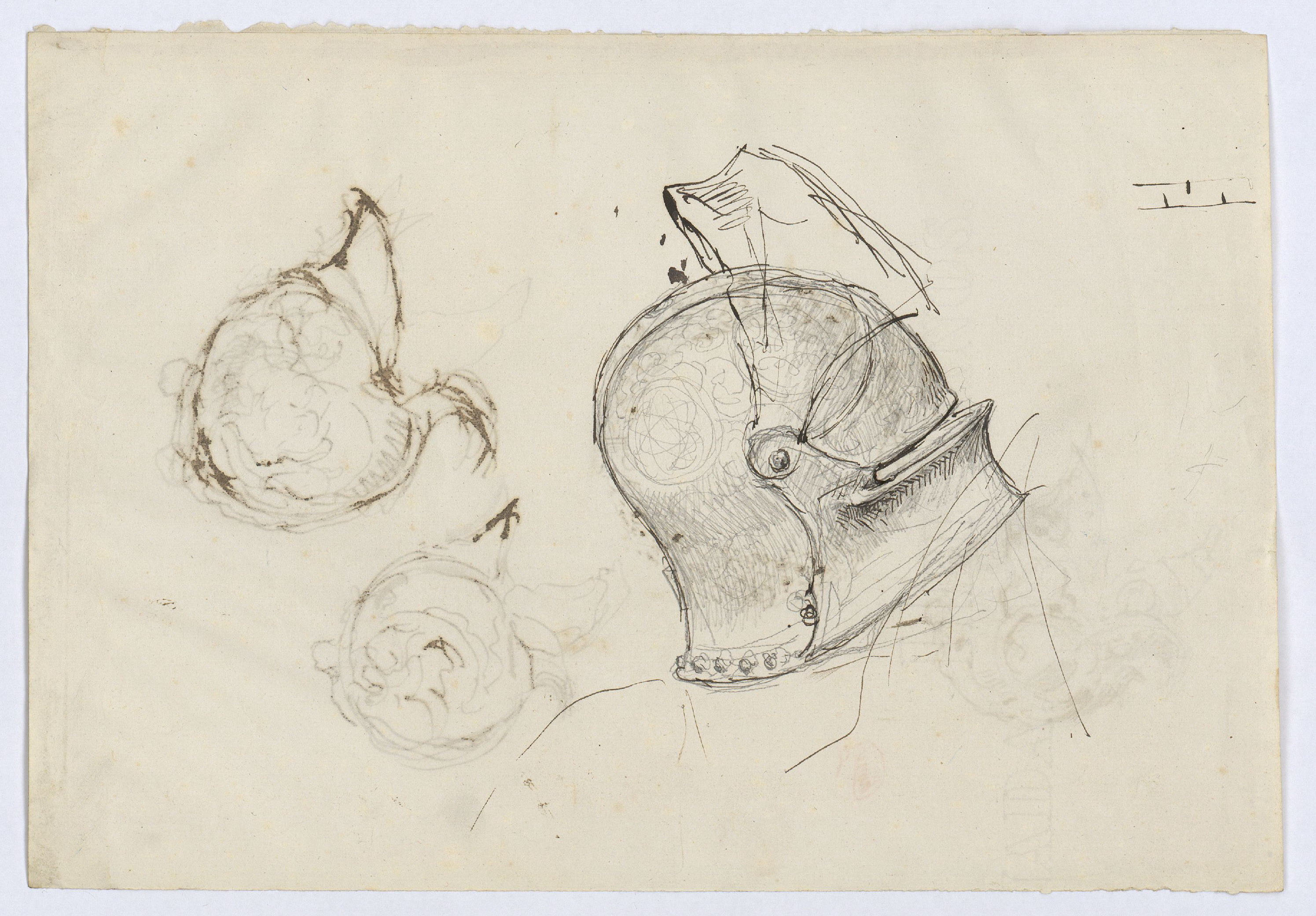 image for: Marià Fortuny - Cascs d&#039;estil renaixentista (anvers) / Casc medieval (revers) - Cap a 1867-1872 [1]