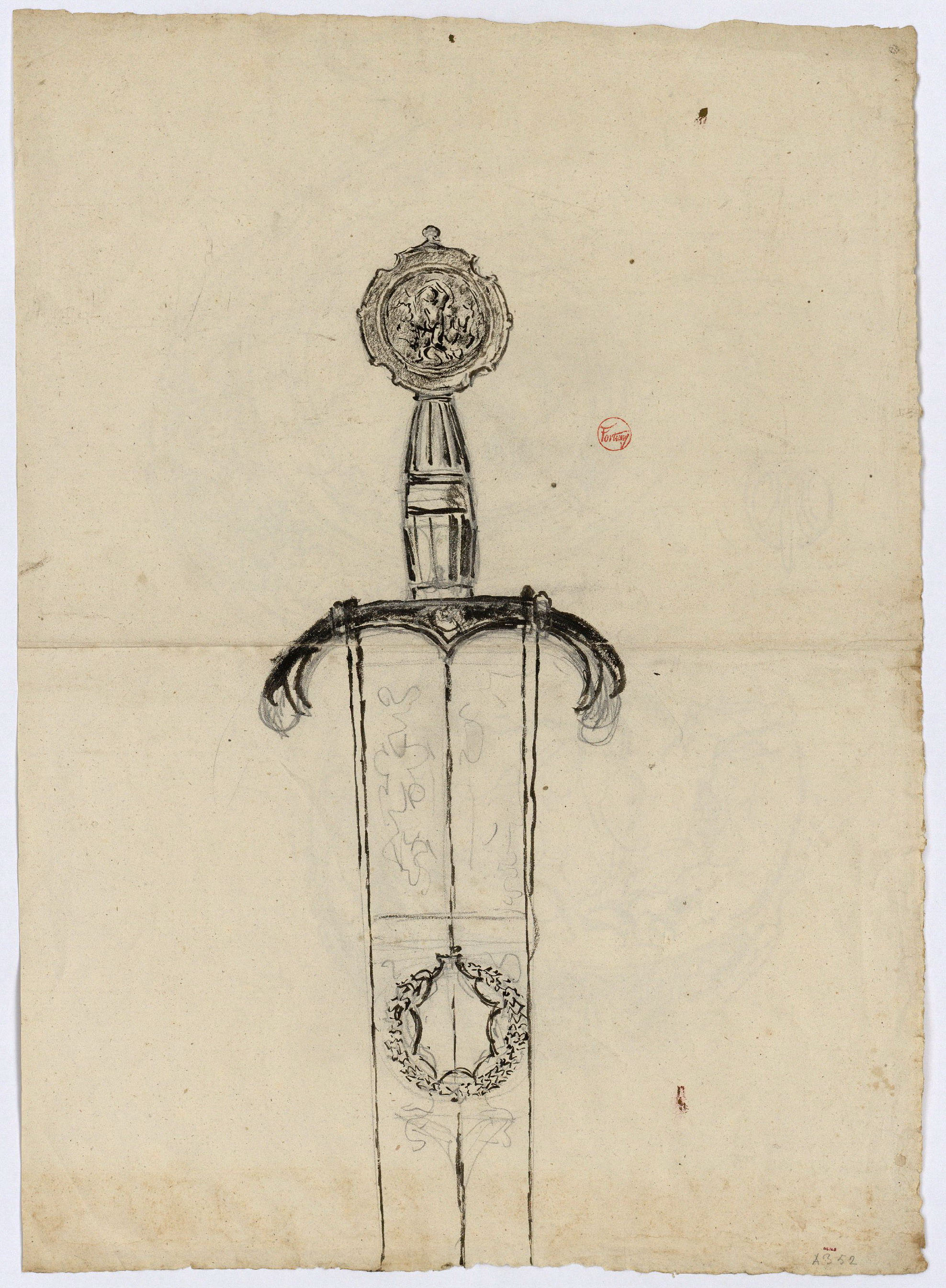 image for: Marià Fortuny - Espasa d&#039;estil renaixentista (anvers) / Cascs d&#039;estil renaixentista (revers) - Cap a 1867-1872