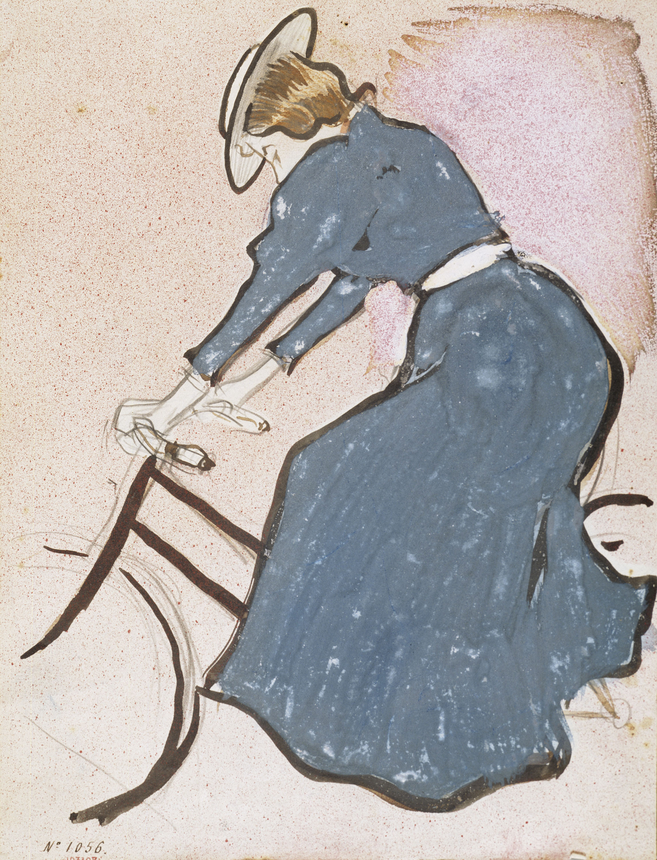 image for: Ramon Casas - Una ciclista. Estudi per a cartell - Cap a 1899