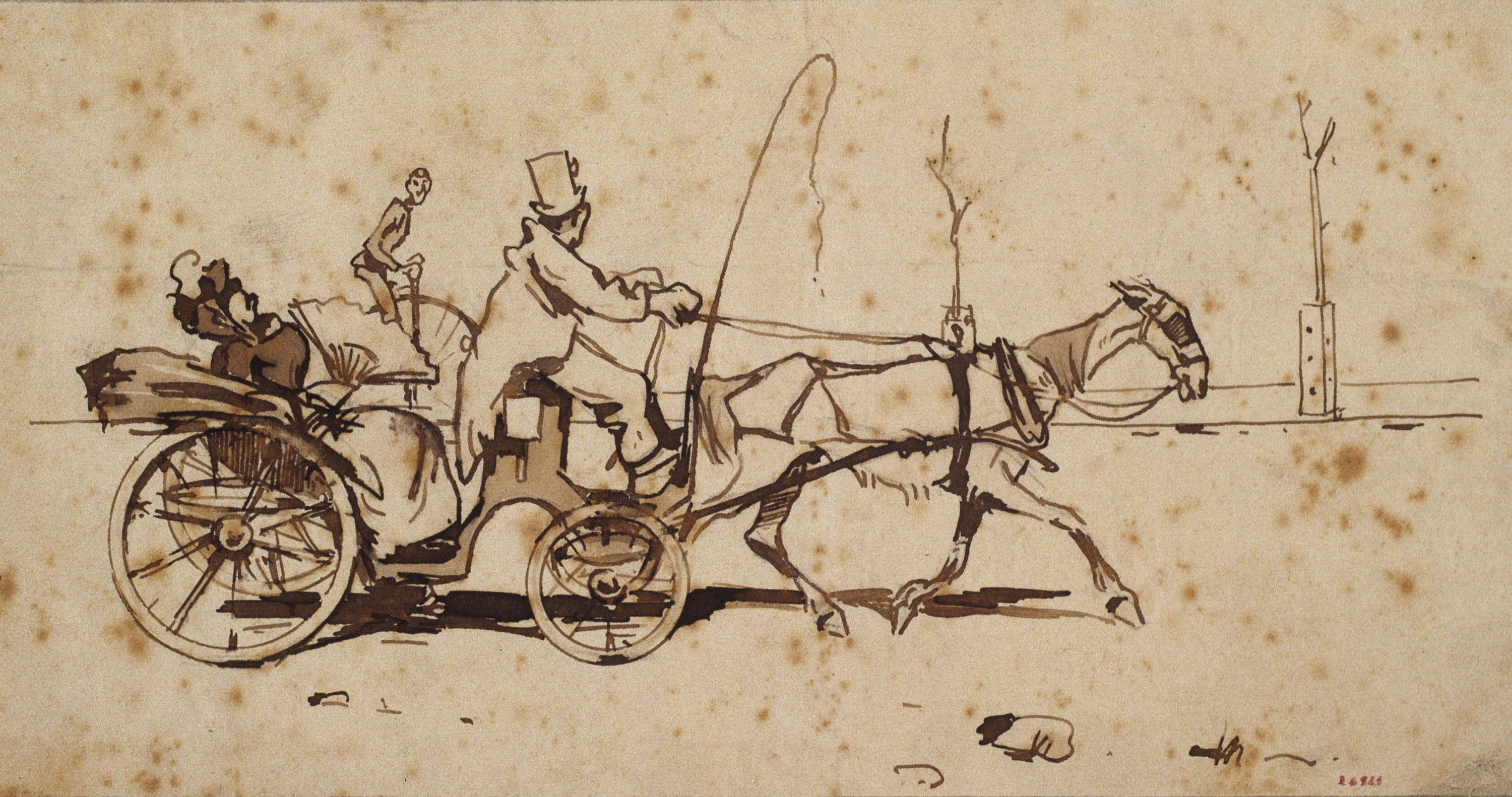 image for: Ramon Casas - Estudi per a la il·lustració «Al ayre llibre. Los uns van a dá una volta» - 1889