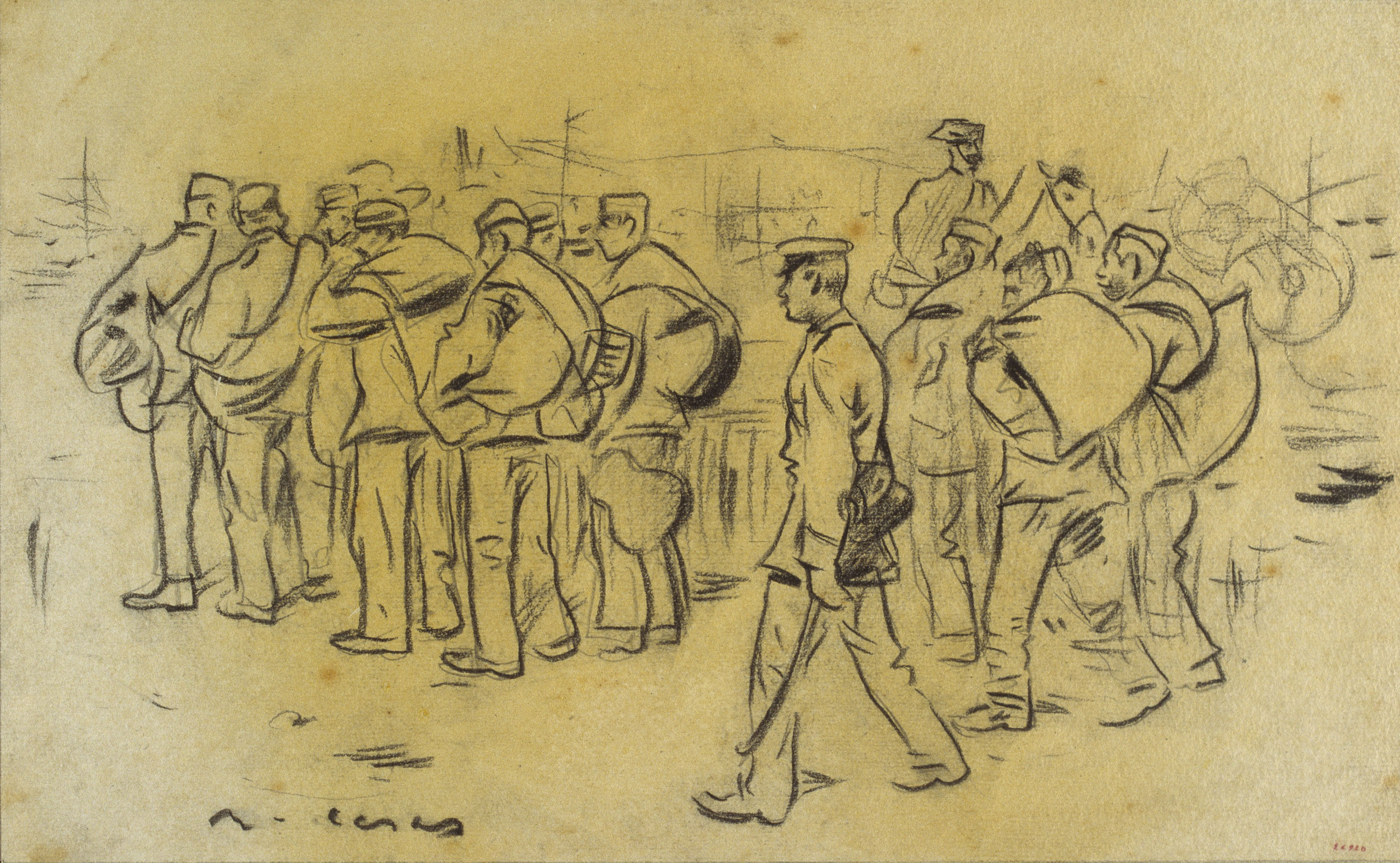 image for: Ramon Casas - Estudi per al quadre «Embarcament de tropes» - Cap a 1896