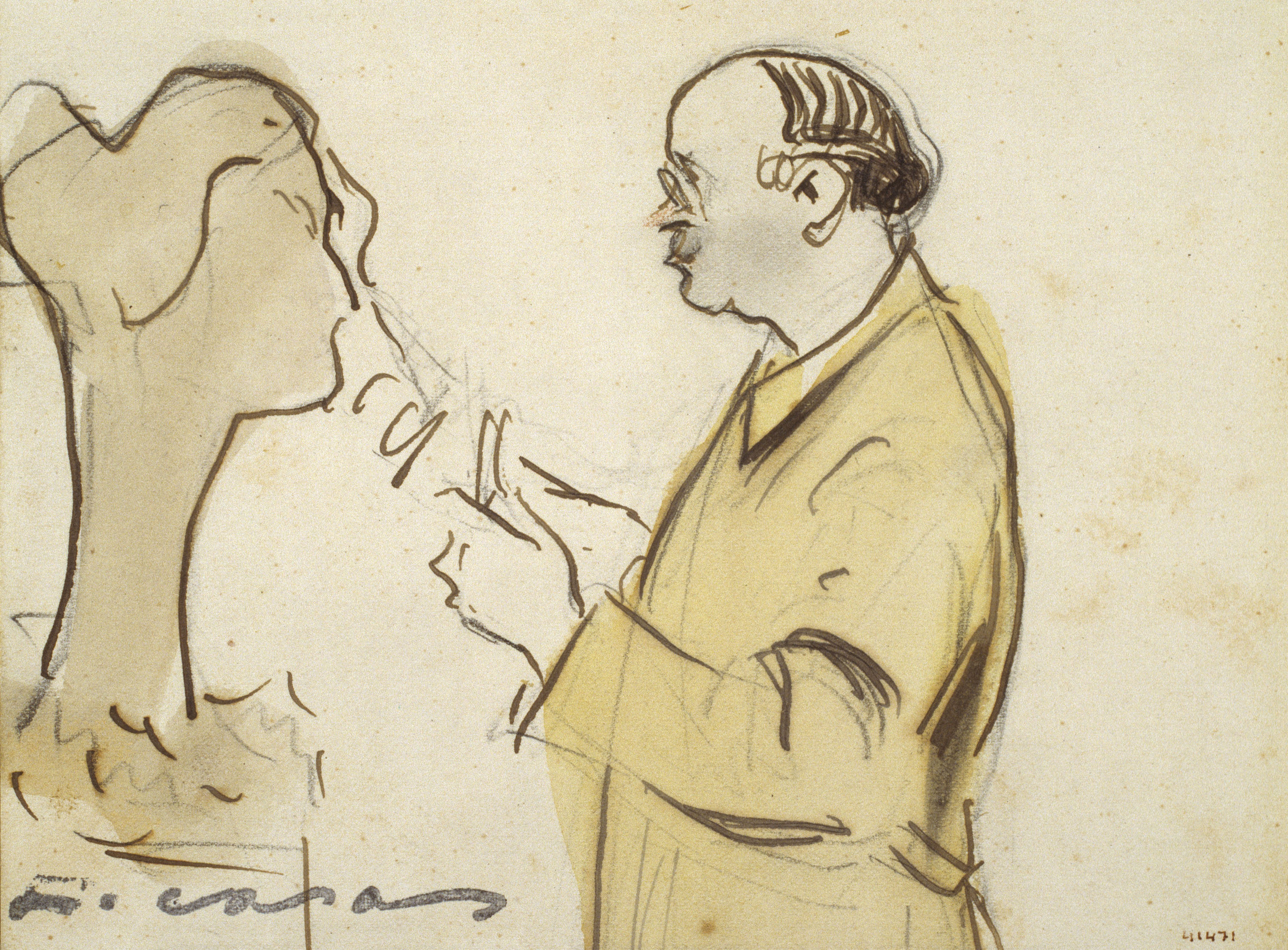 image for: Ramon Casas - En Josep Clarà treballant - Cap a 1935